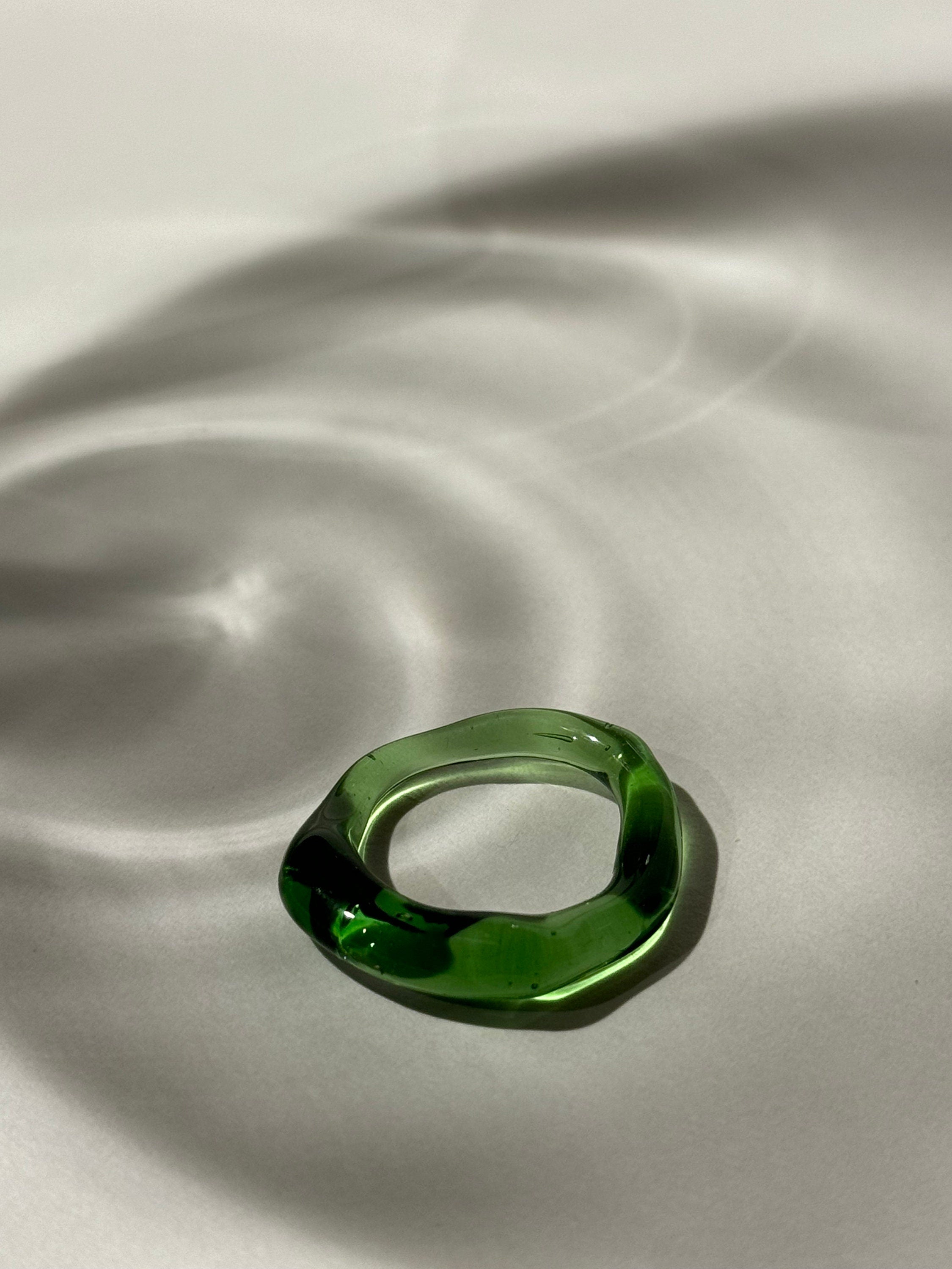 Vibrant Green Glass Ring