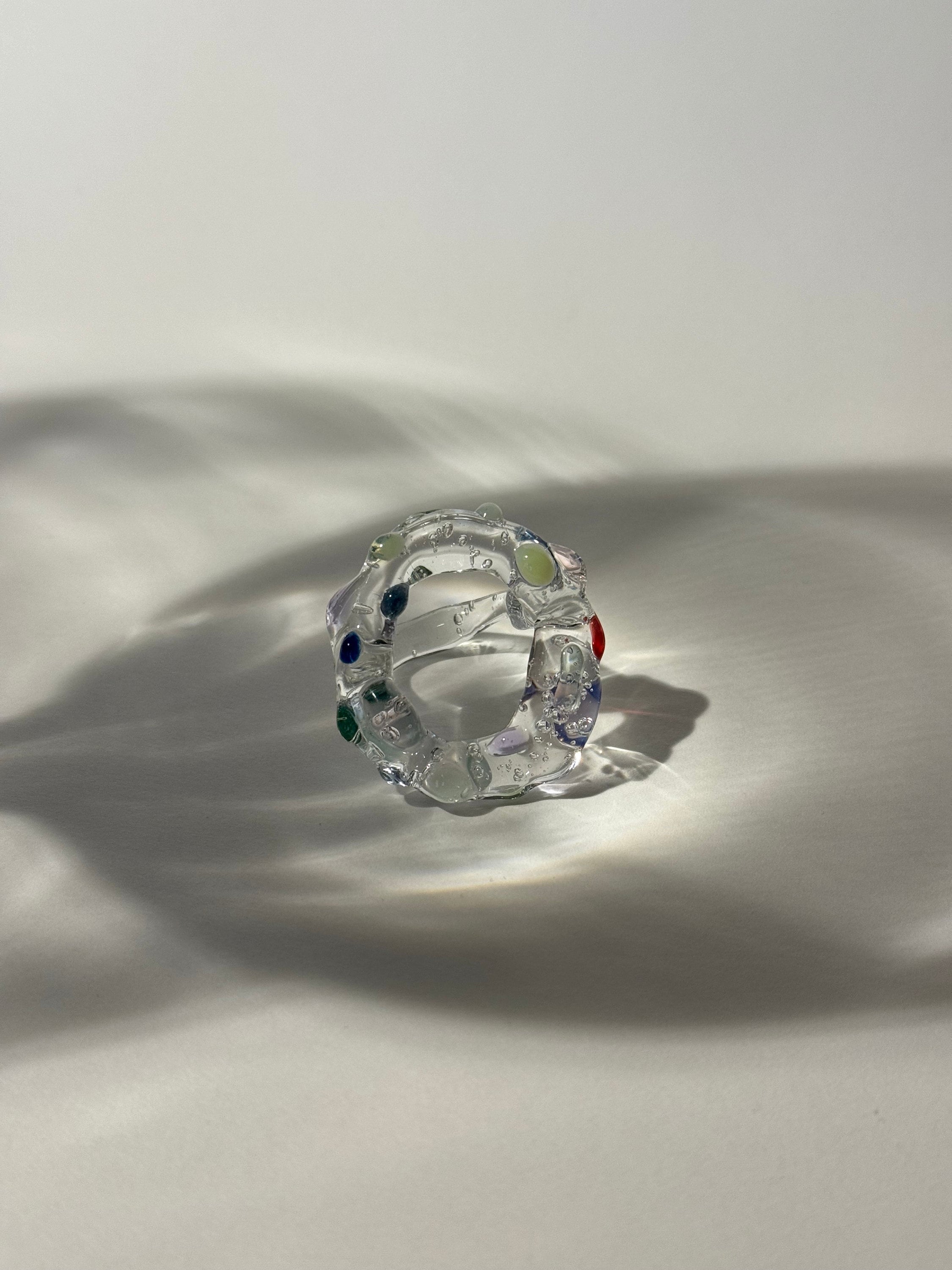 Colourful Circle Glass Ring