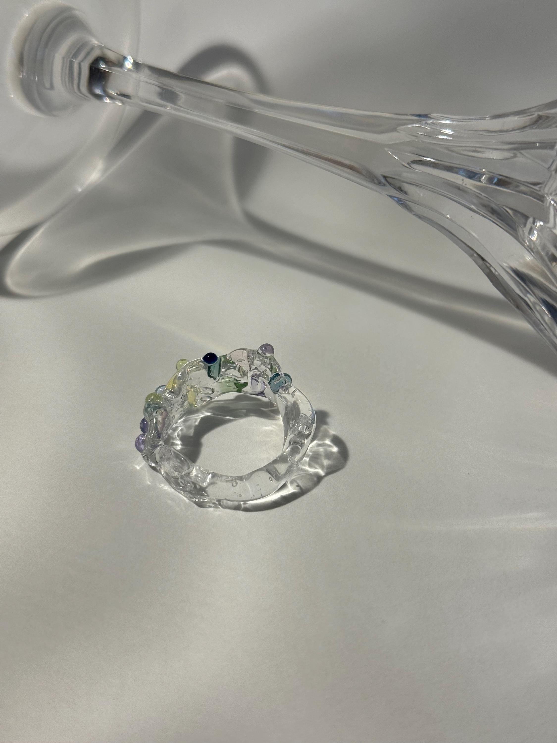 Chunky Colorful Glass Ring