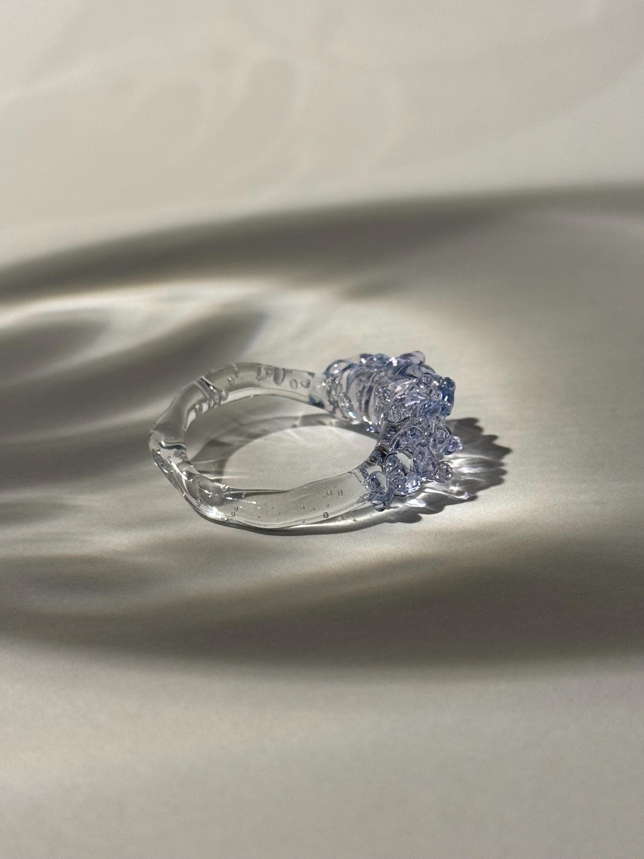 Lively Pink and Blue Glass Ring