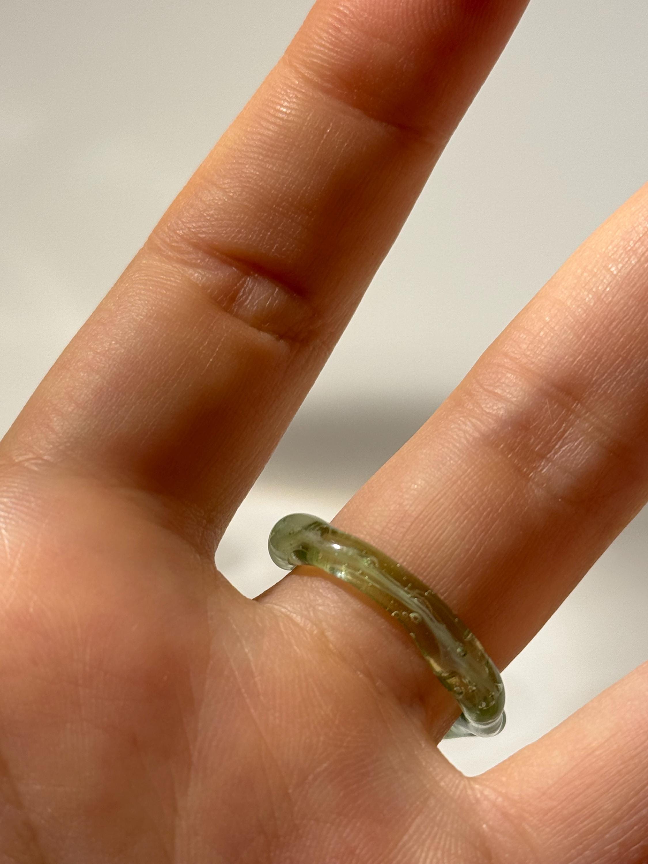 Layered Green Glass Ring