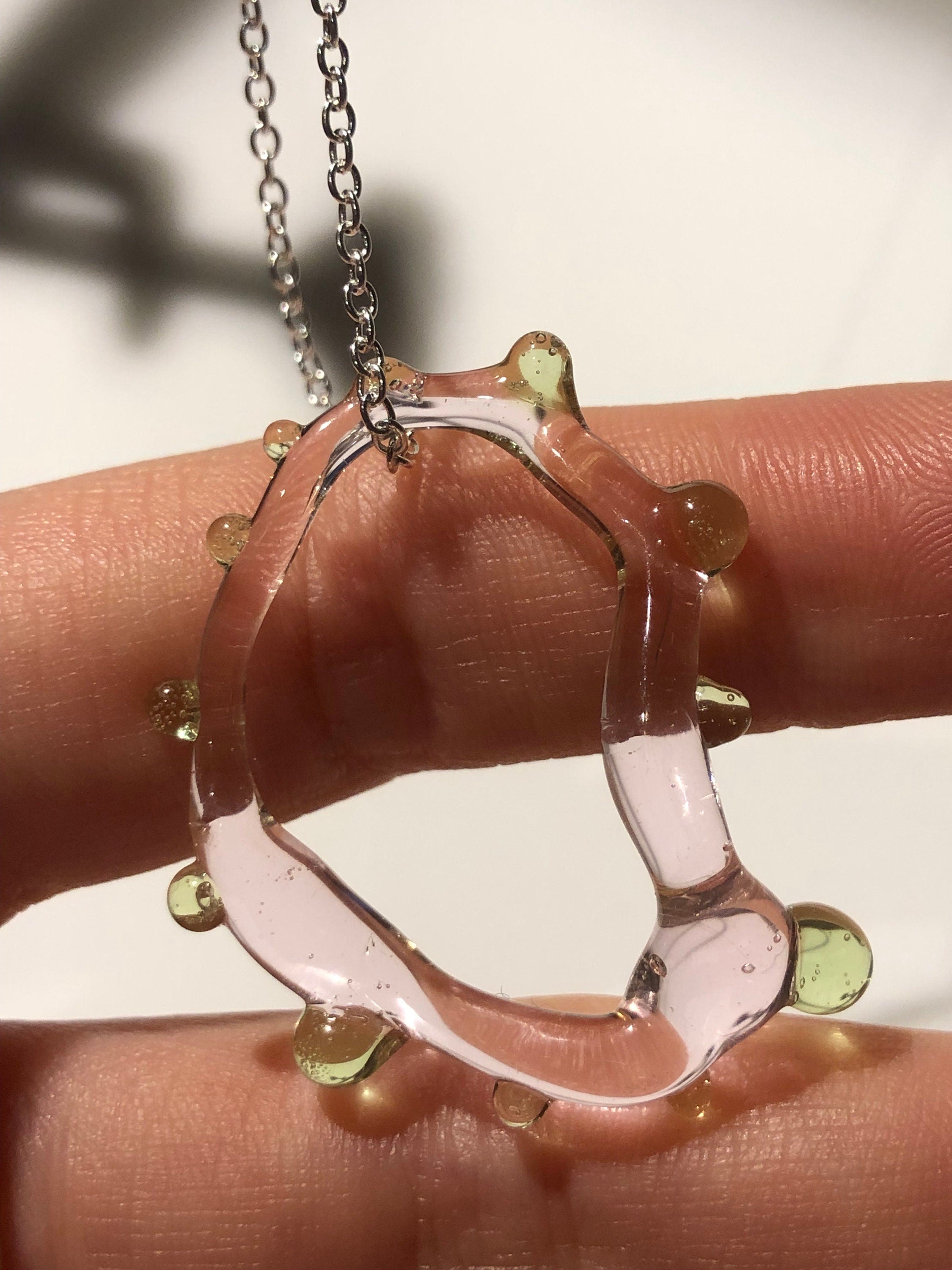 Organic Rose and Green Glass