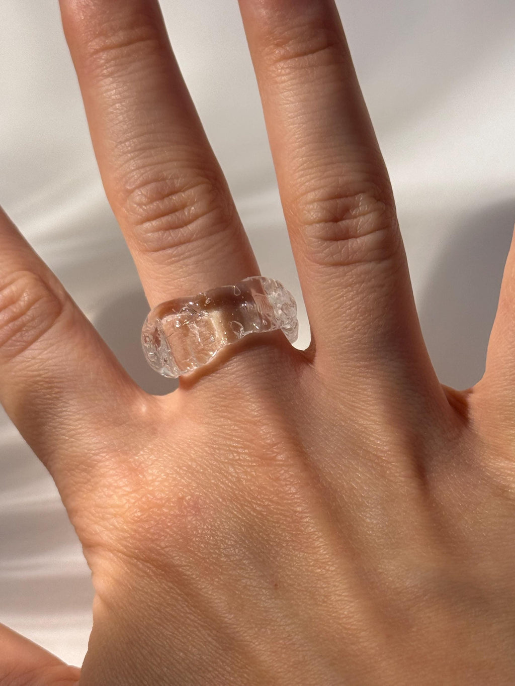 Clear Rustic Glass Ring