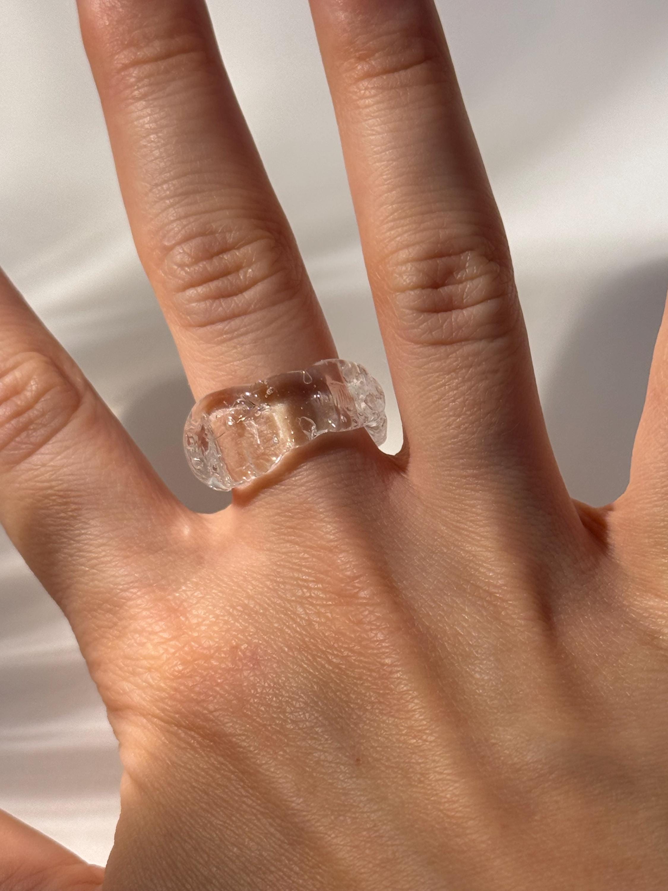 Clear Rustic Glass Ring