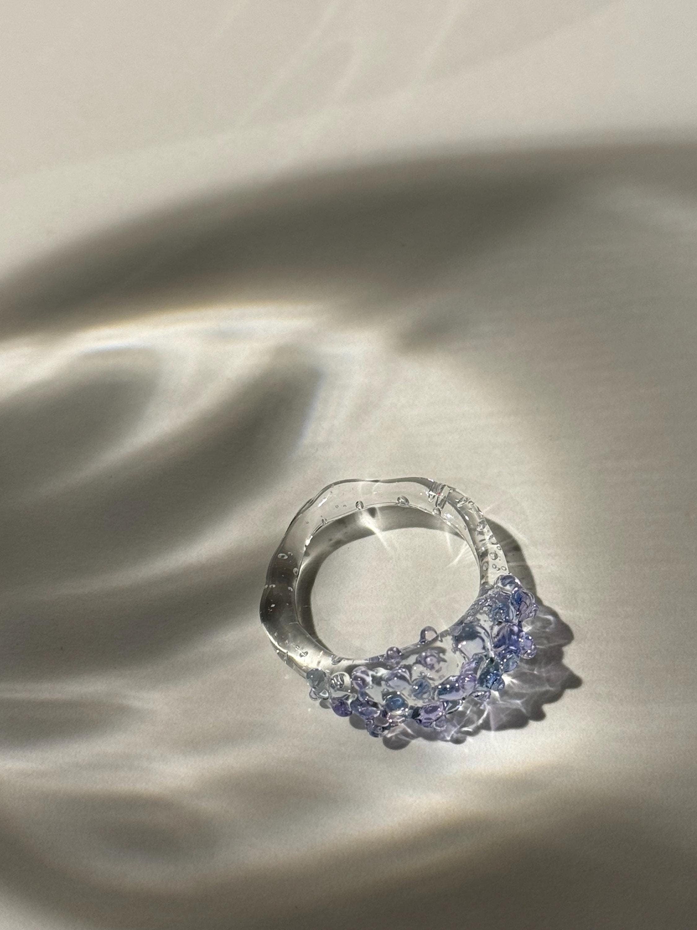 Lively Pink and Blue Glass Ring