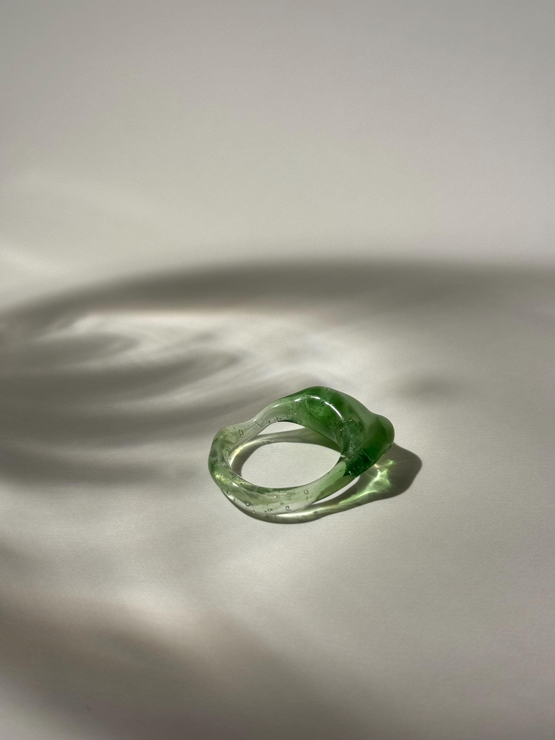 Layered Green Glass Ring