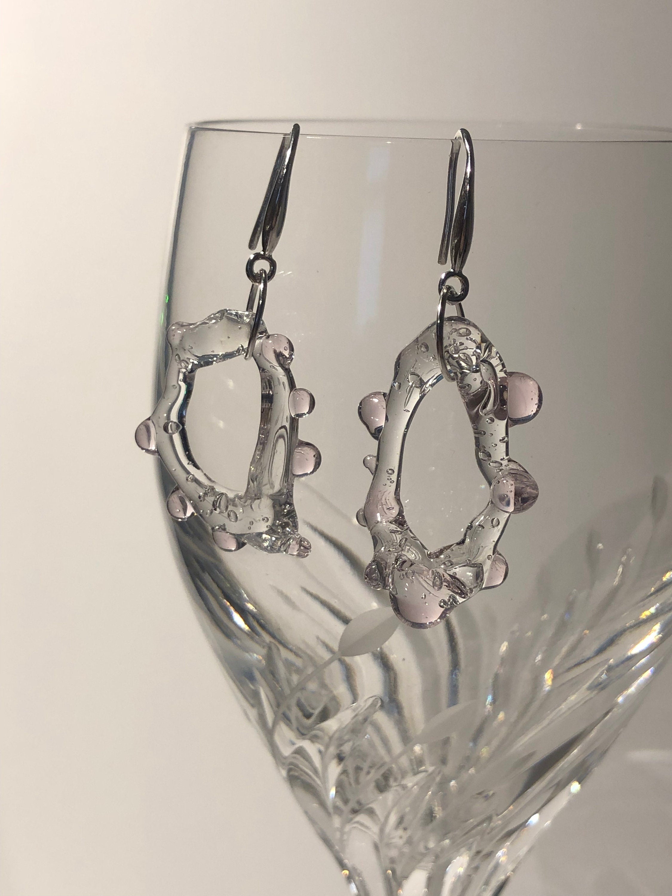 Rose dotted Circle Earrings