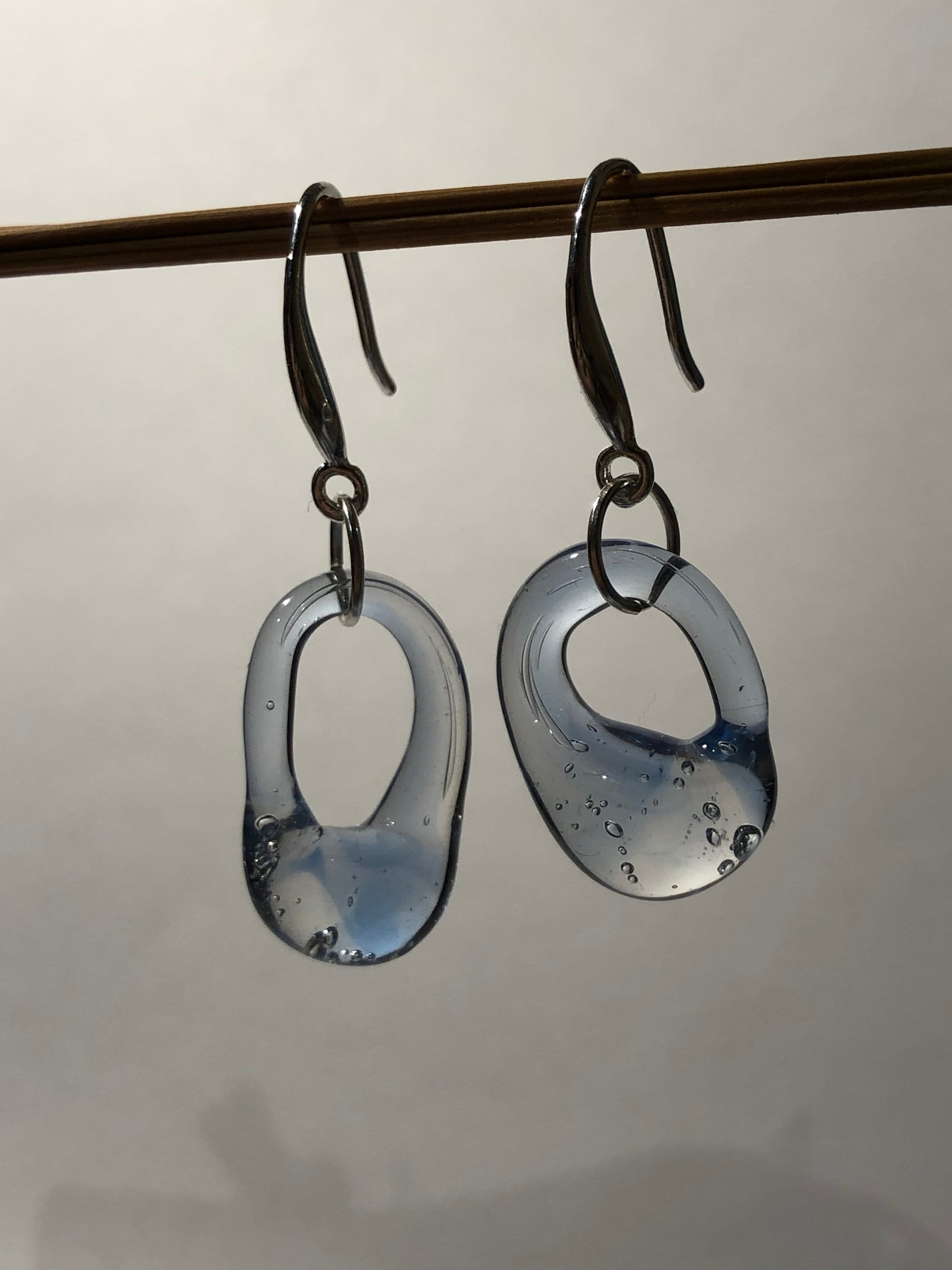 TIny Blue Glass Earrings