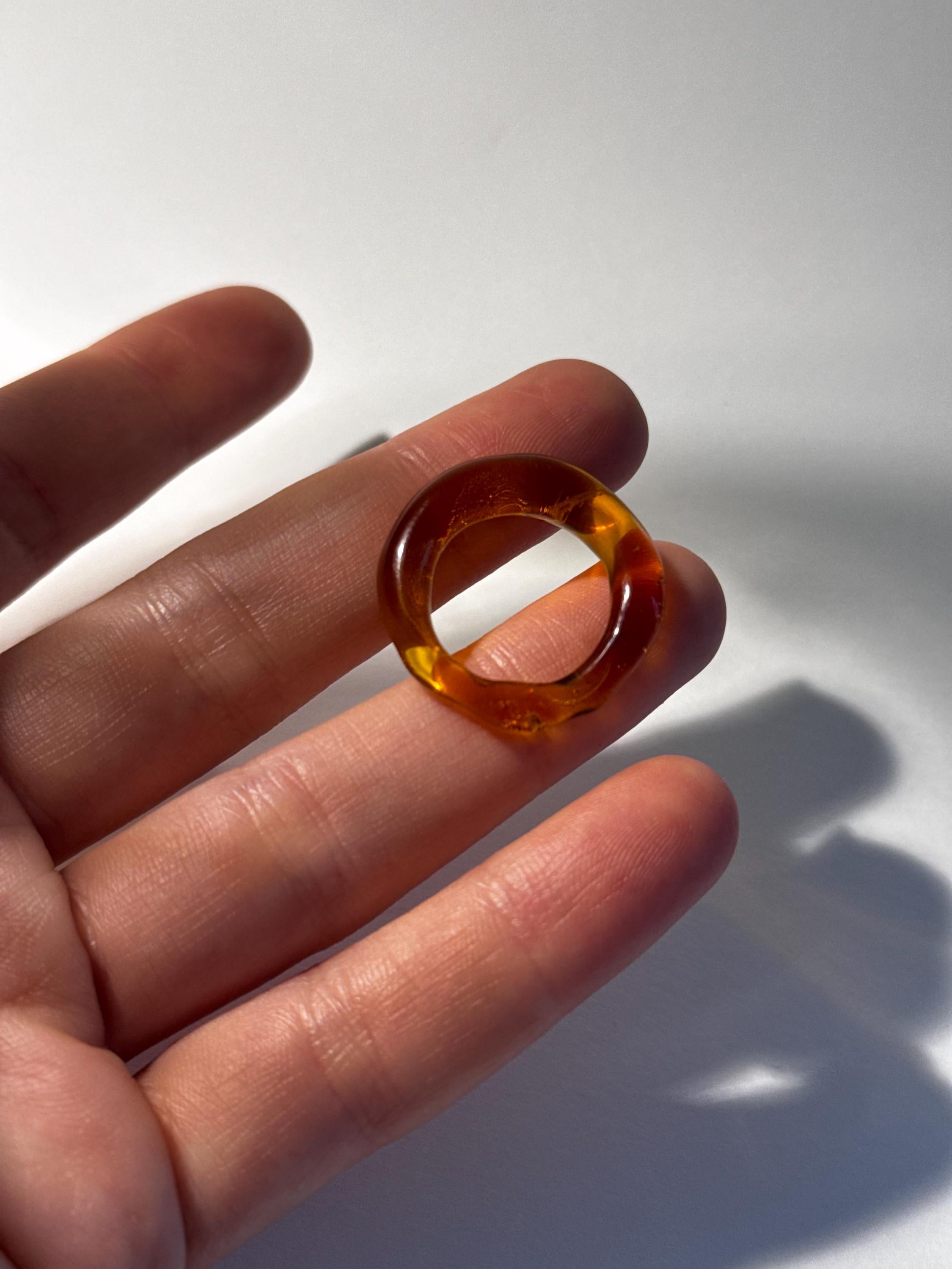 Earthy Brown Glass Ring