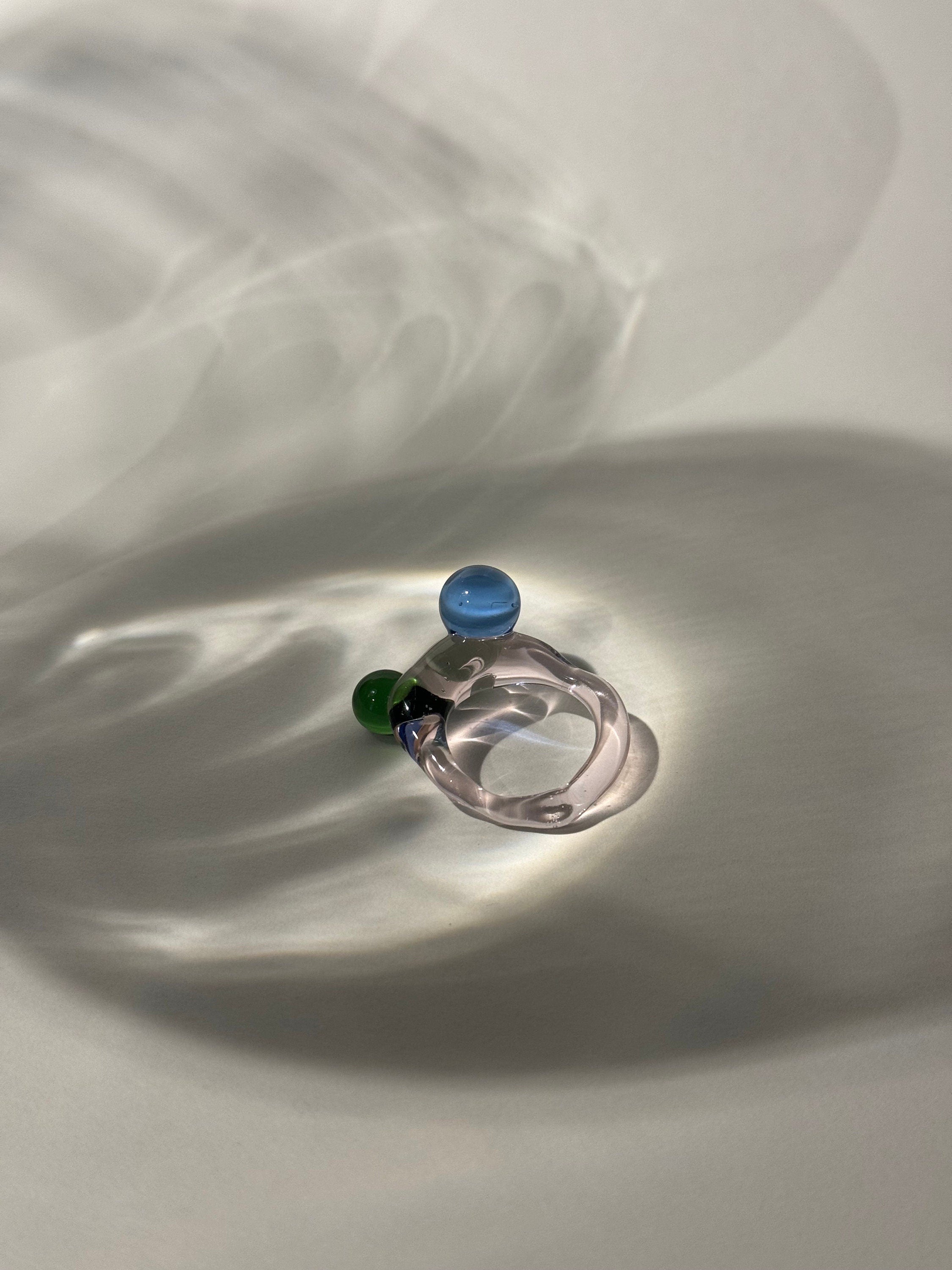 Playful colourful Glass Ring