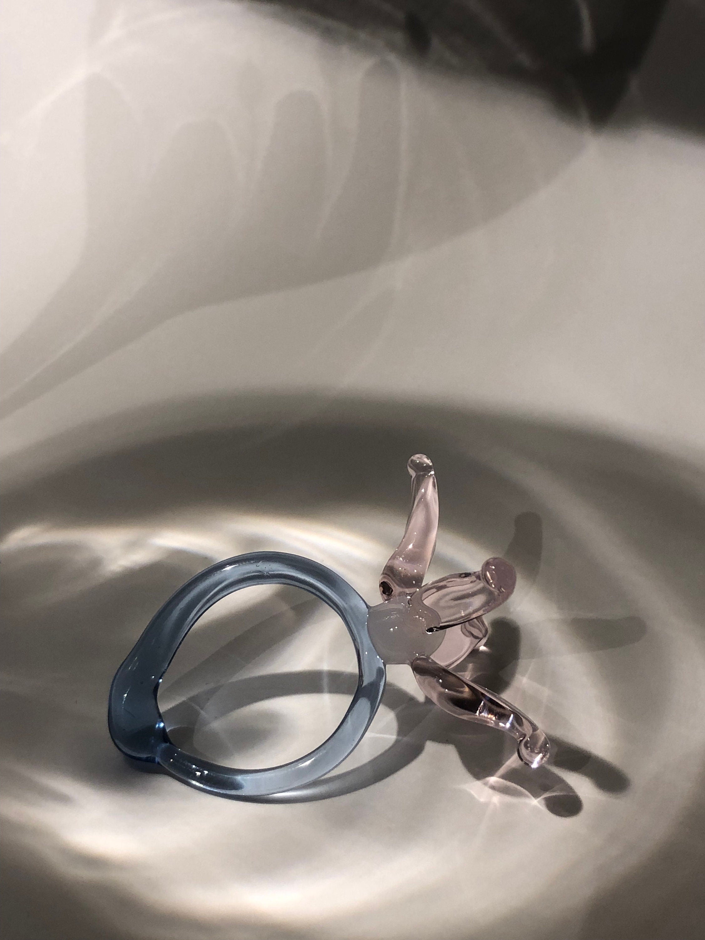 Blue lily blossom ring