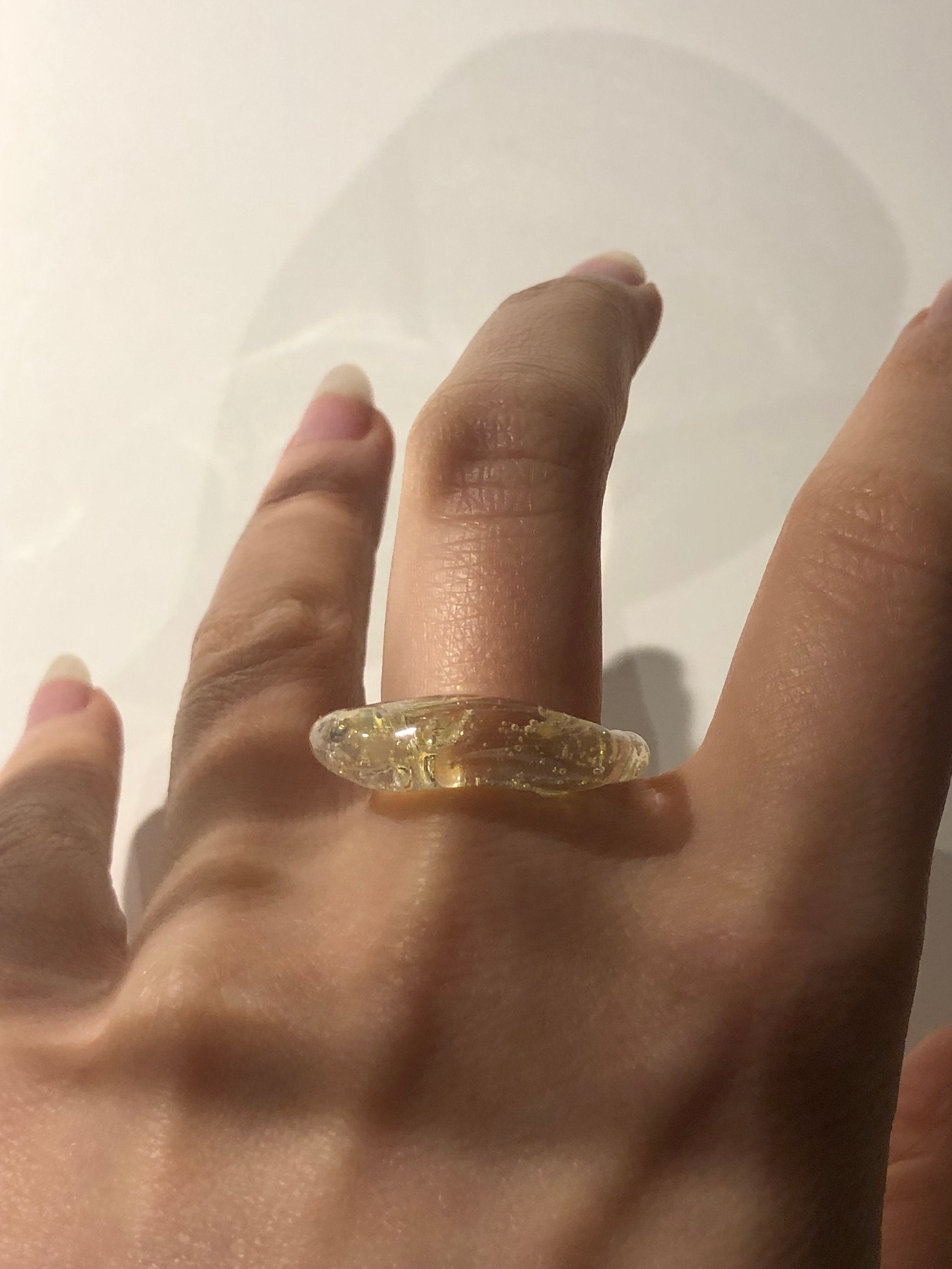 Yellow sunshine Glass Ring