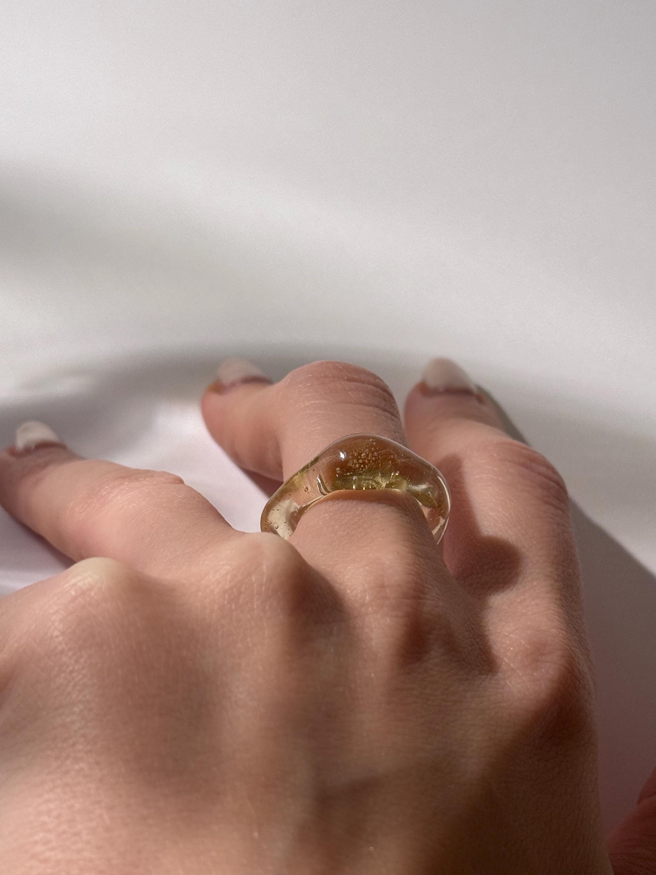 Golden honey Glass Ring
