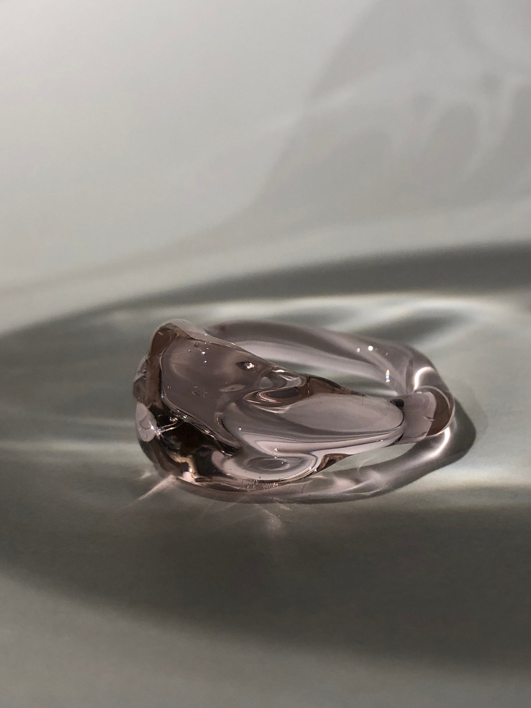 Chunky Rose Glass Ring