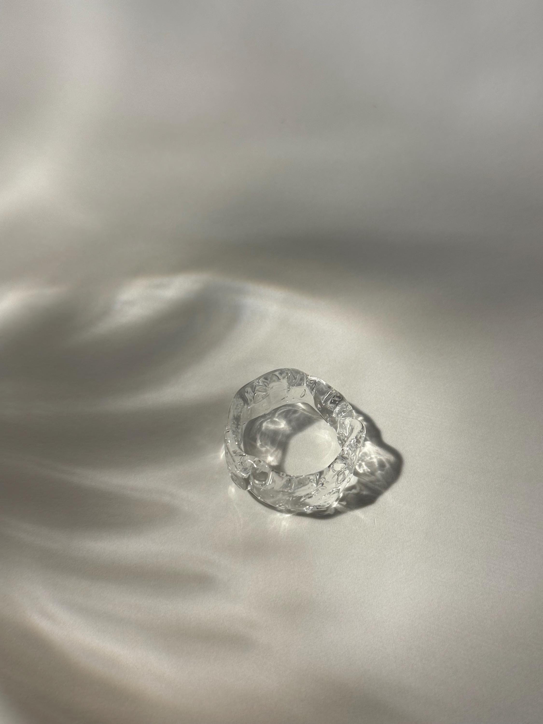 Clear Rustic Glass Ring