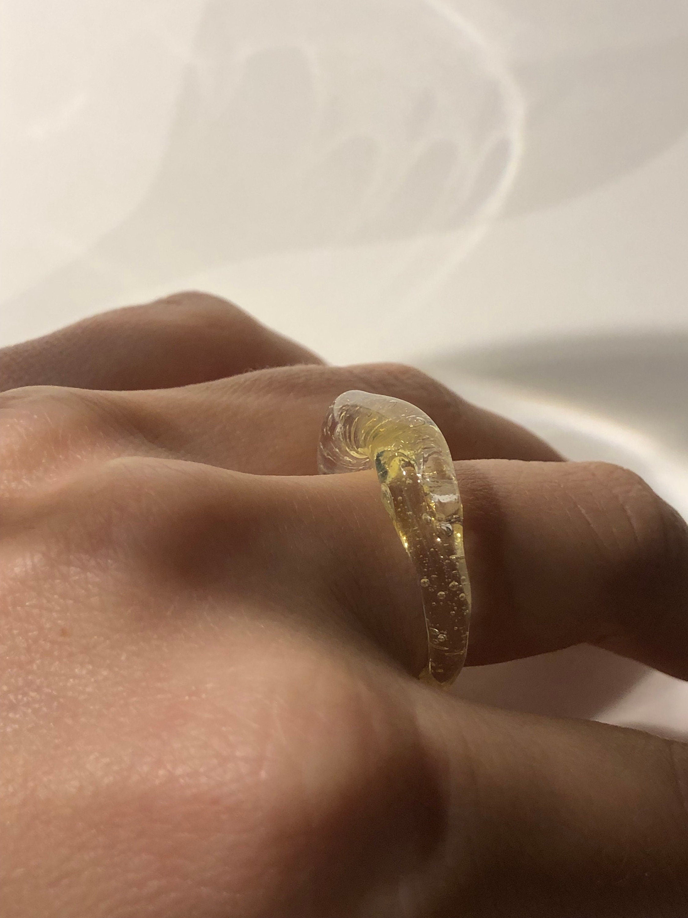 Yellow sunshine Glass Ring