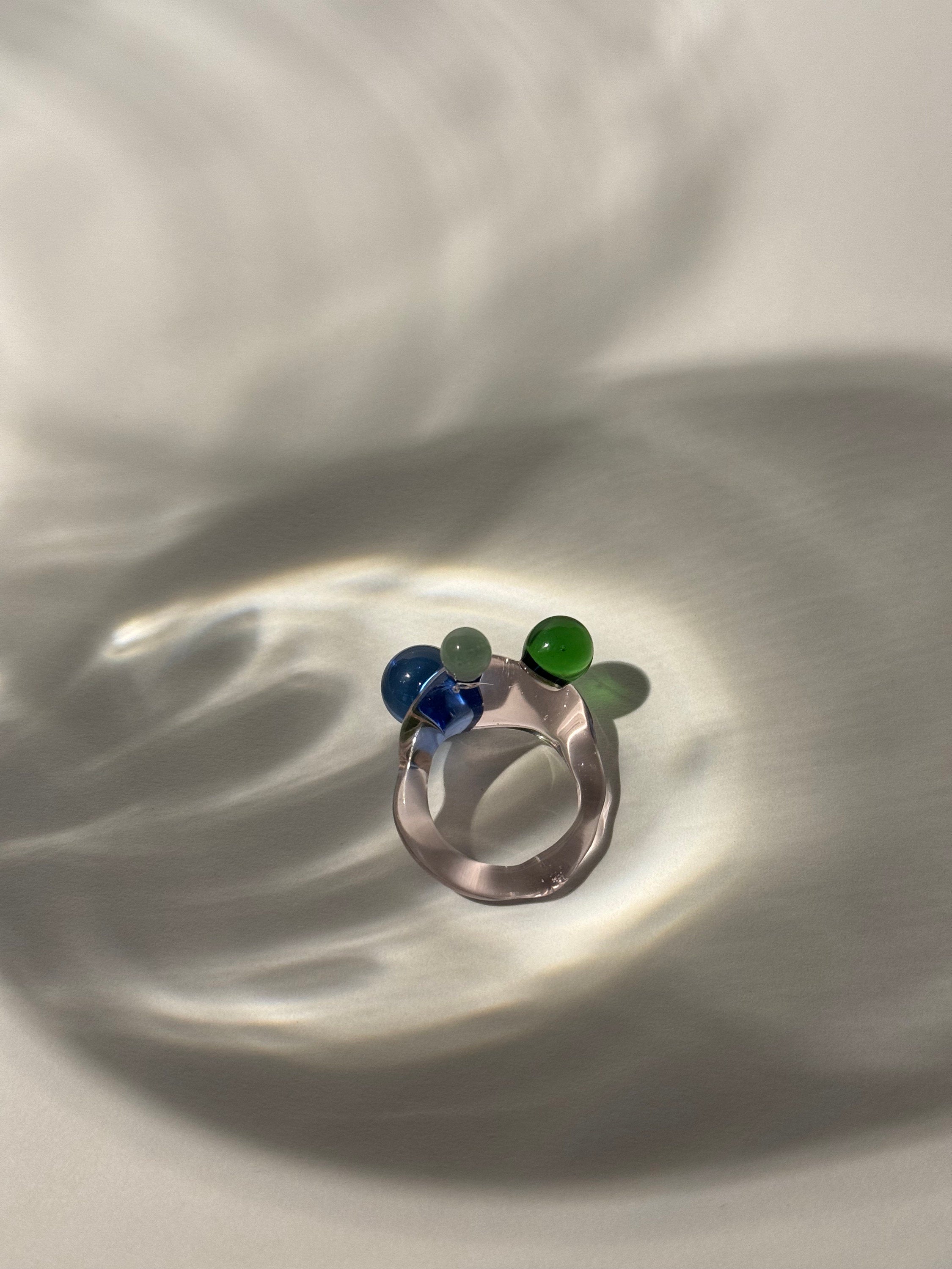 Playful colourful Glass Ring