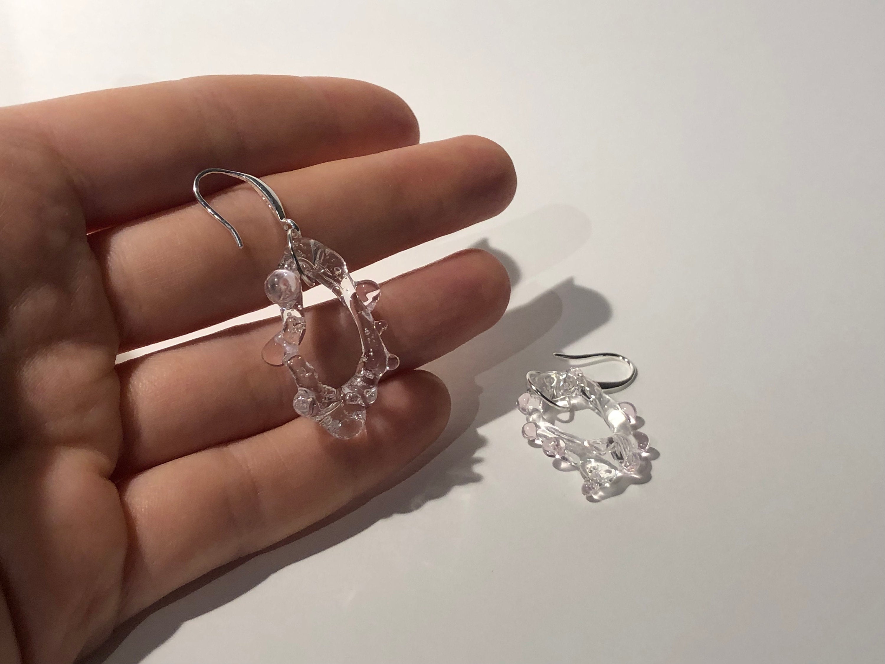 Rose dotted Circle Earrings