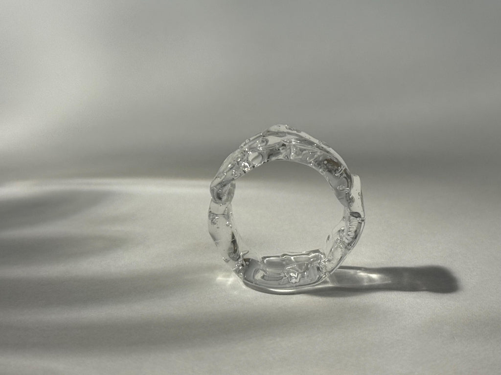 Clear Rustic Glass Ring