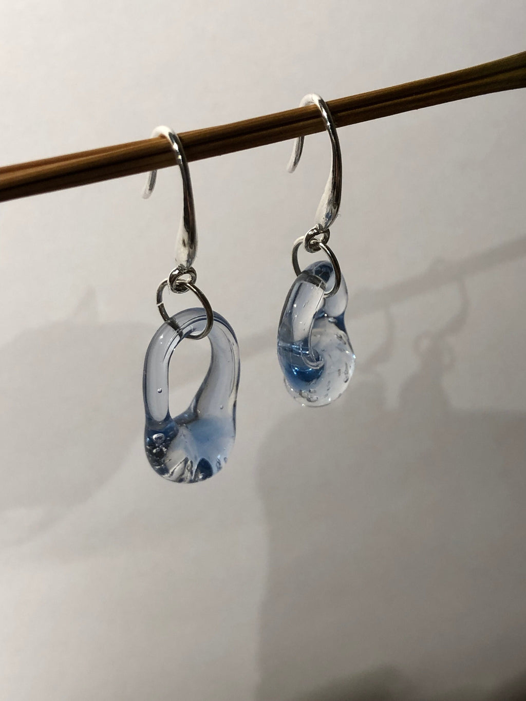 TIny Blue Glass Earrings