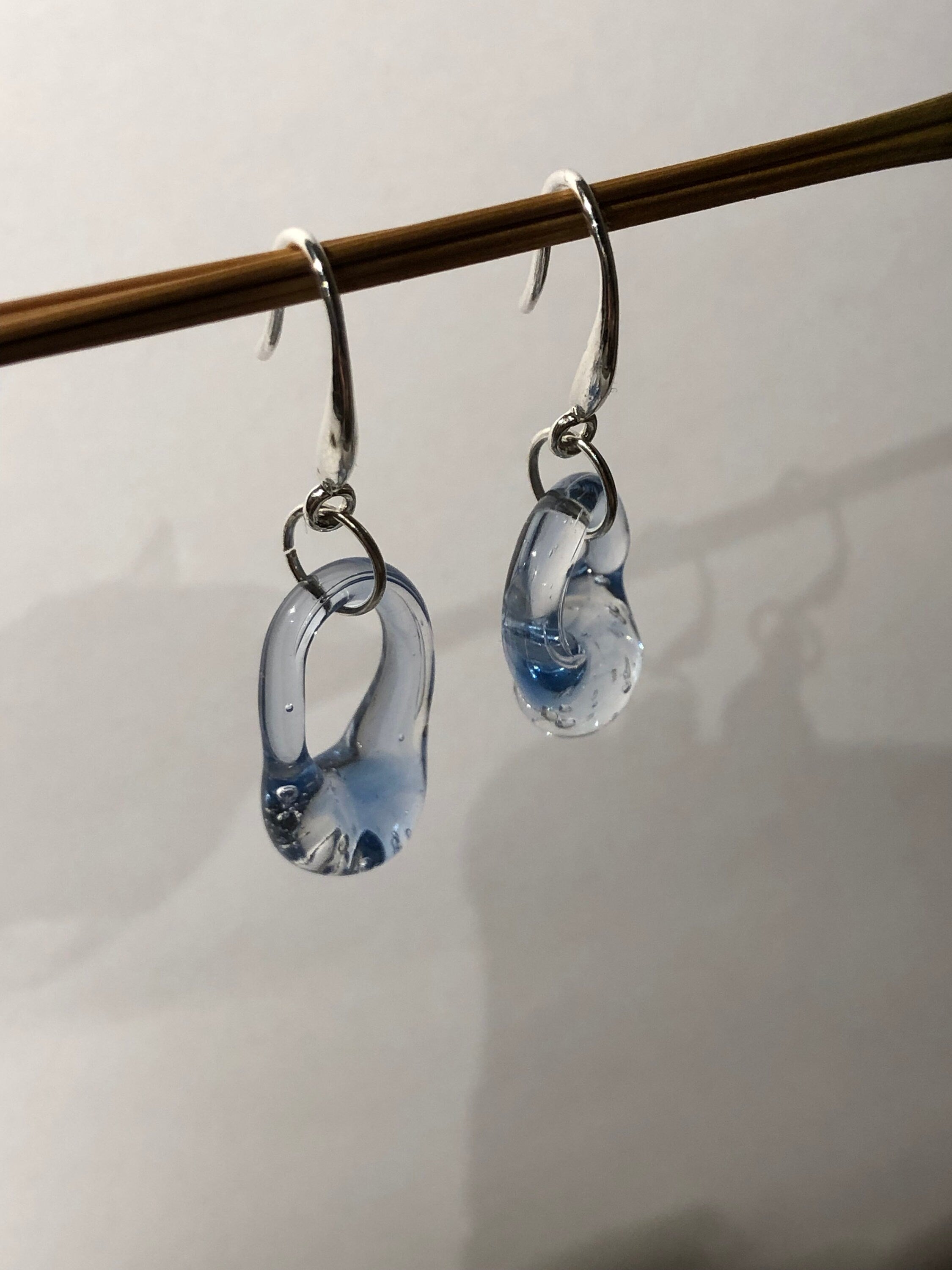TIny Blue Glass Earrings