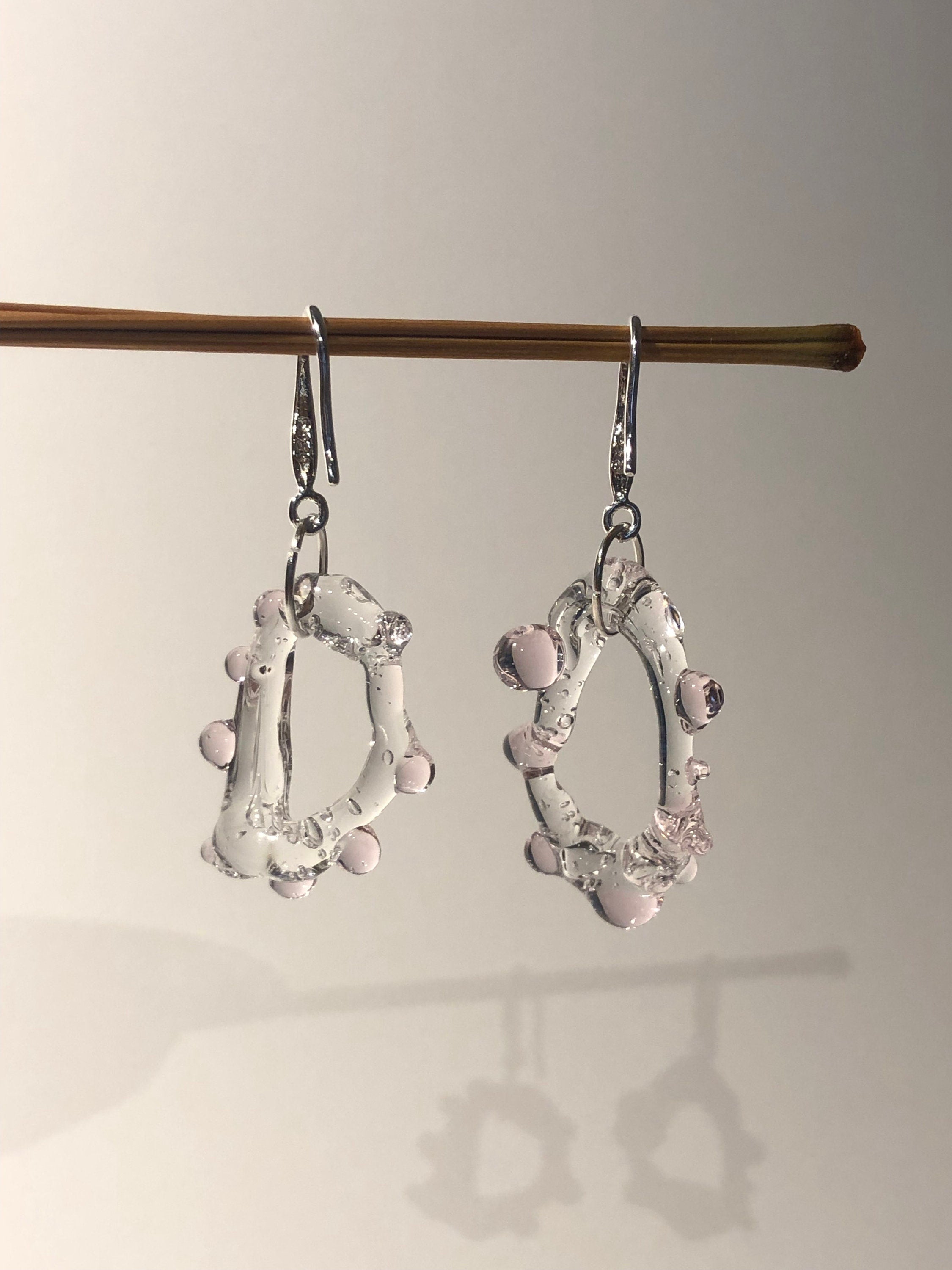 Rose dotted Circle Earrings