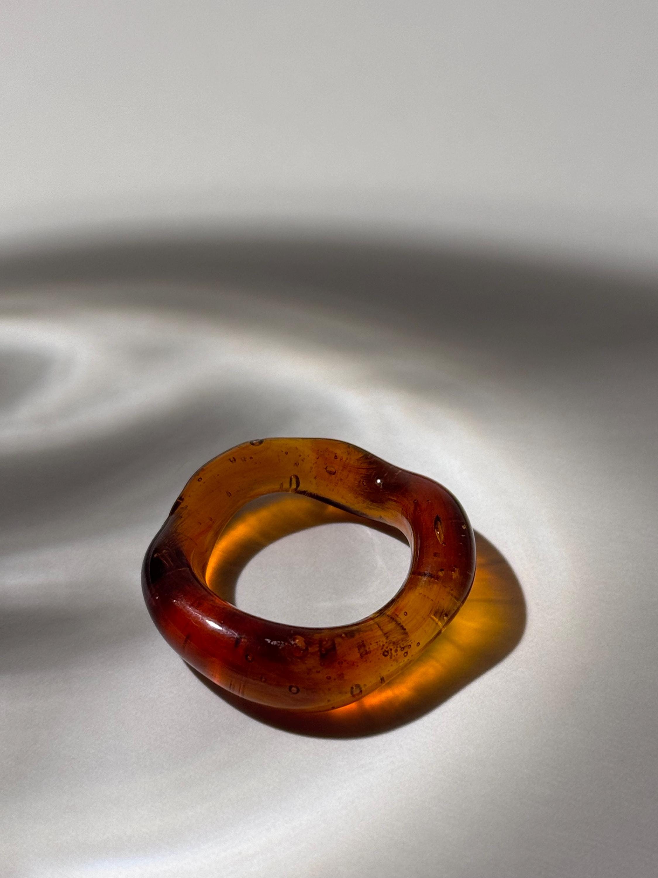 Salted caramel coloured Glass Ring