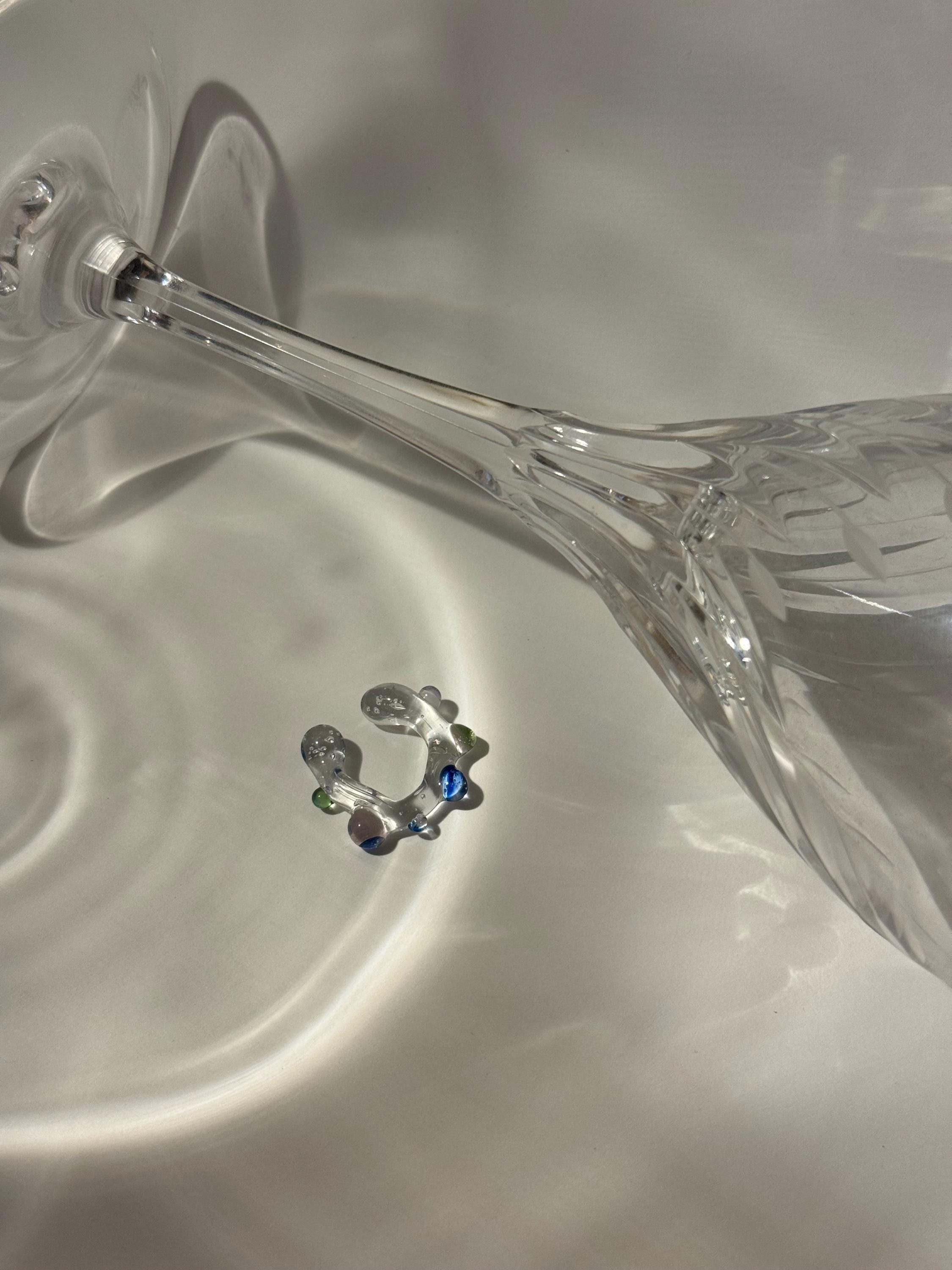 Playfully bubbly Glass Earcuff