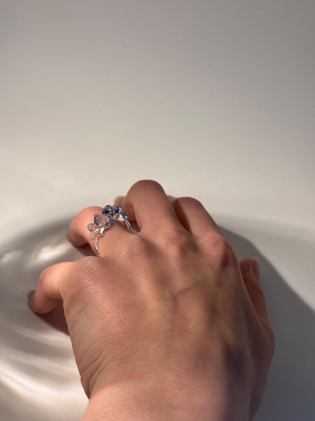 Blue dotted Glass Ring