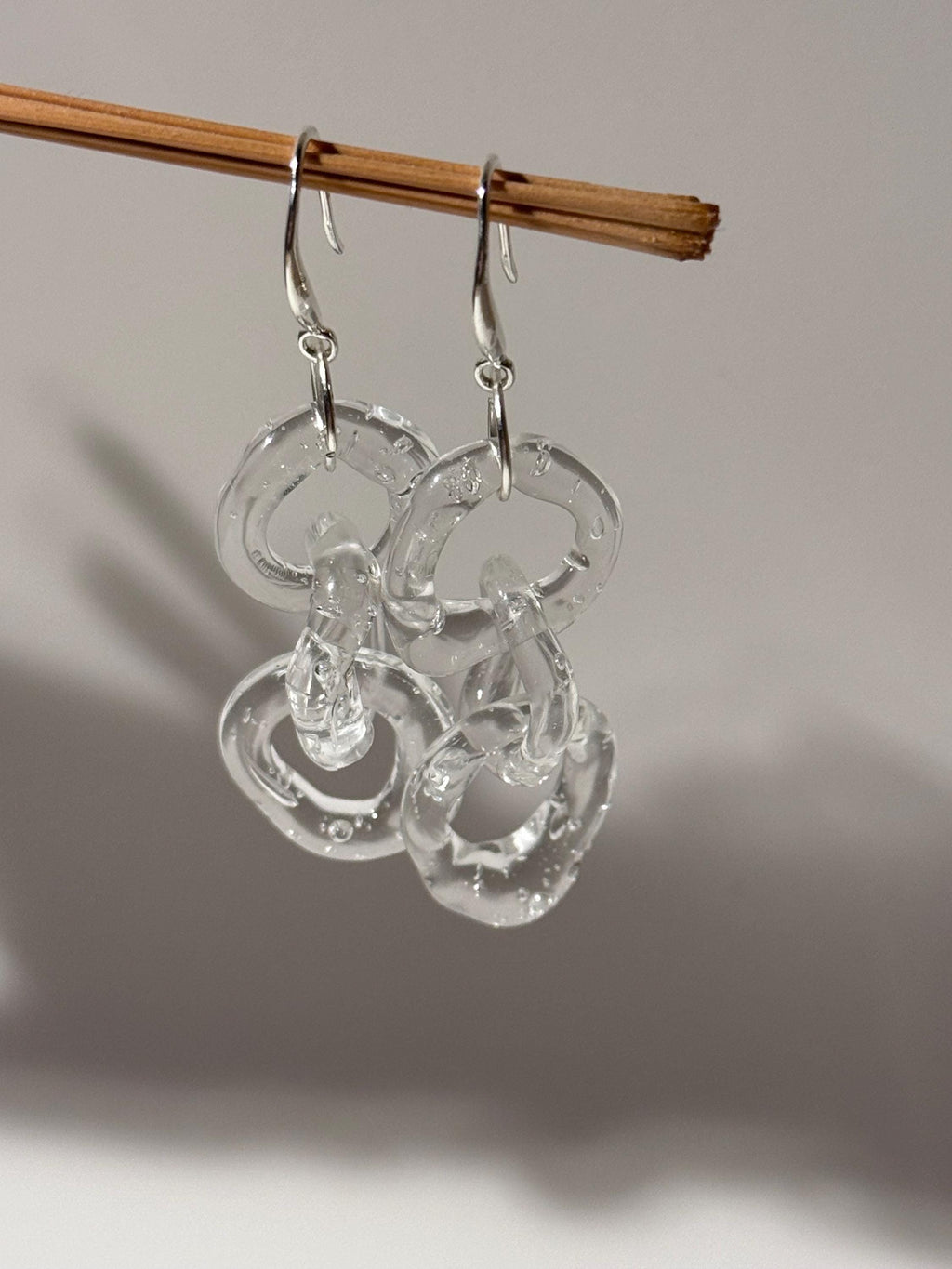 Clear link chain Earrings