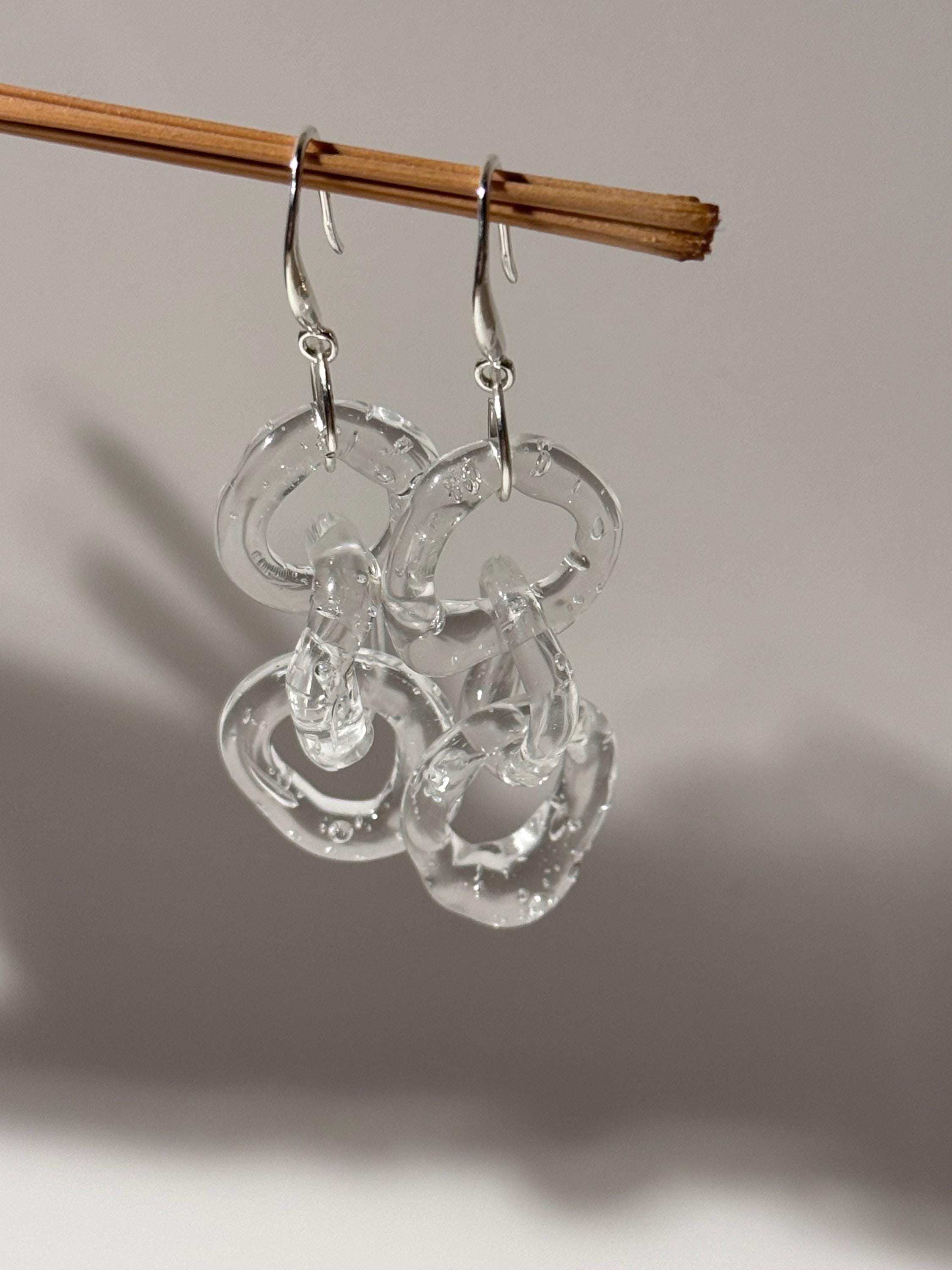 Clear link chain Earrings