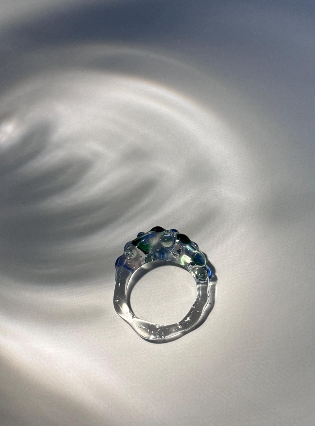 Soft colourful dotted Glass Ring