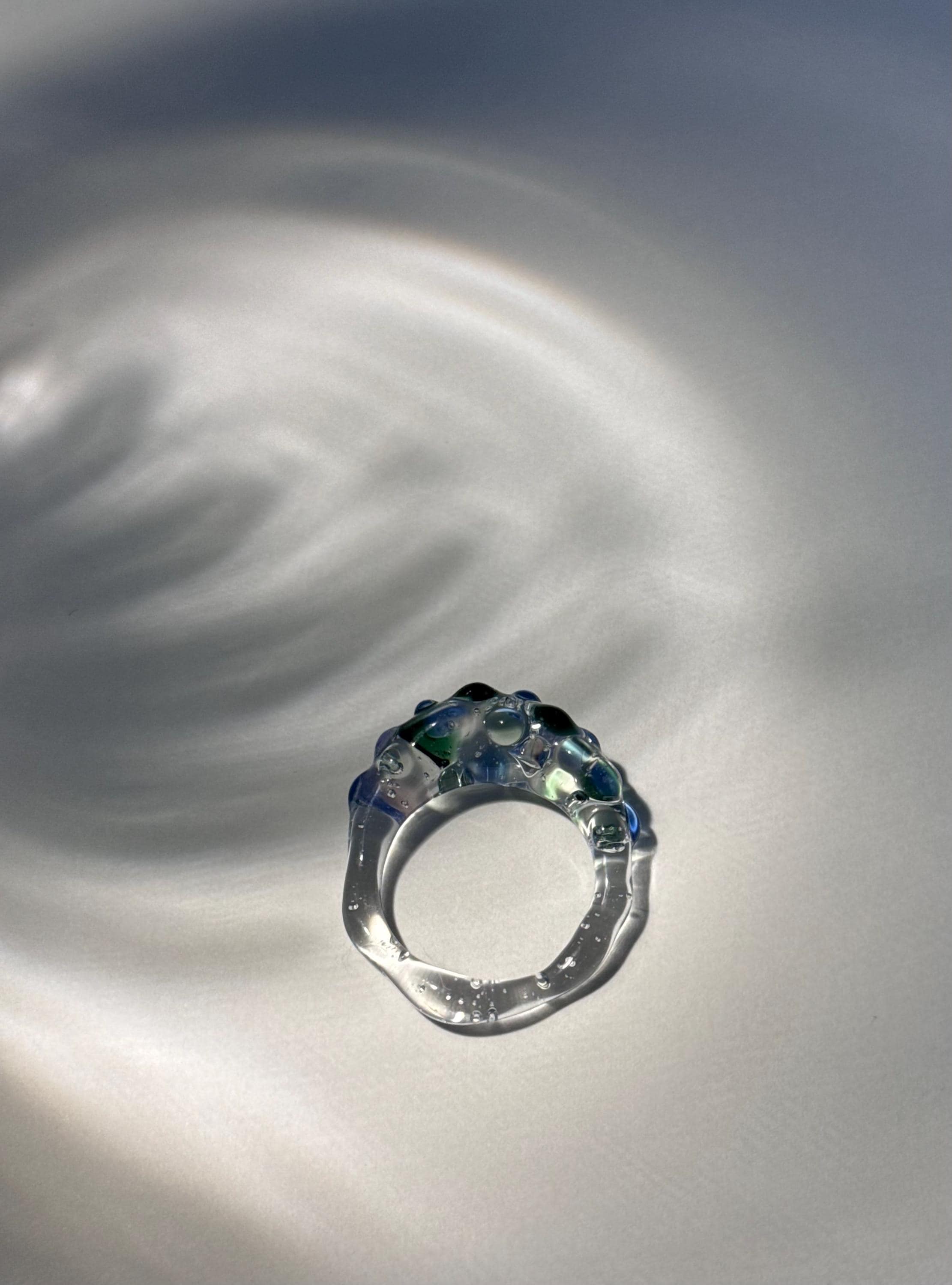 Soft colourful dotted Glass Ring