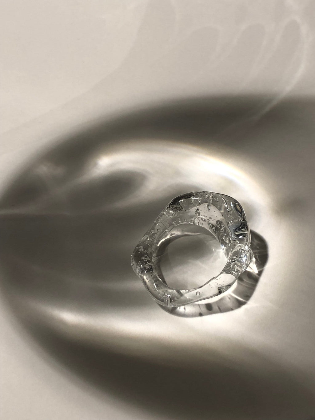 Chunky Clear Glass Ring