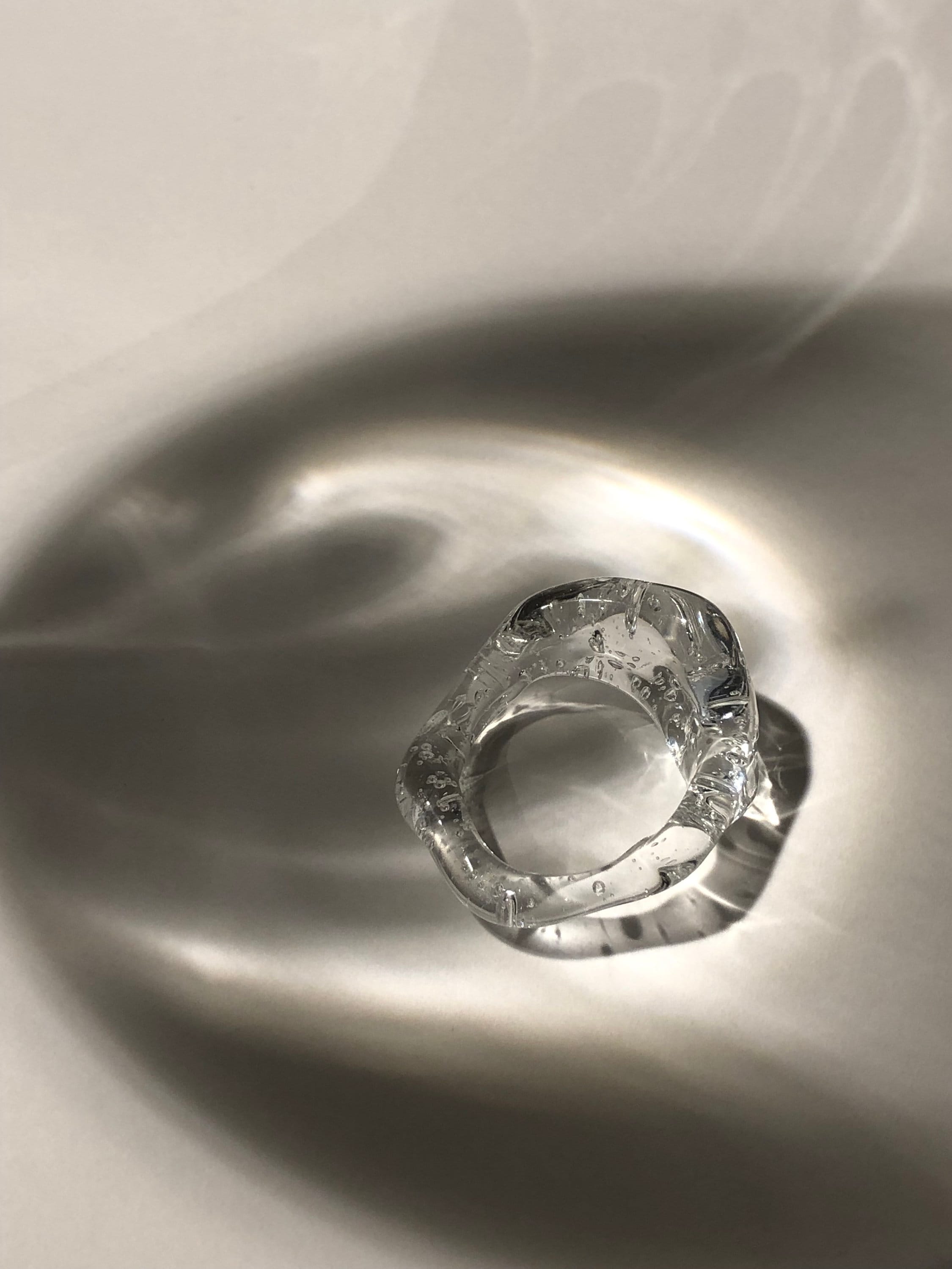 Chunky Clear Glass Ring