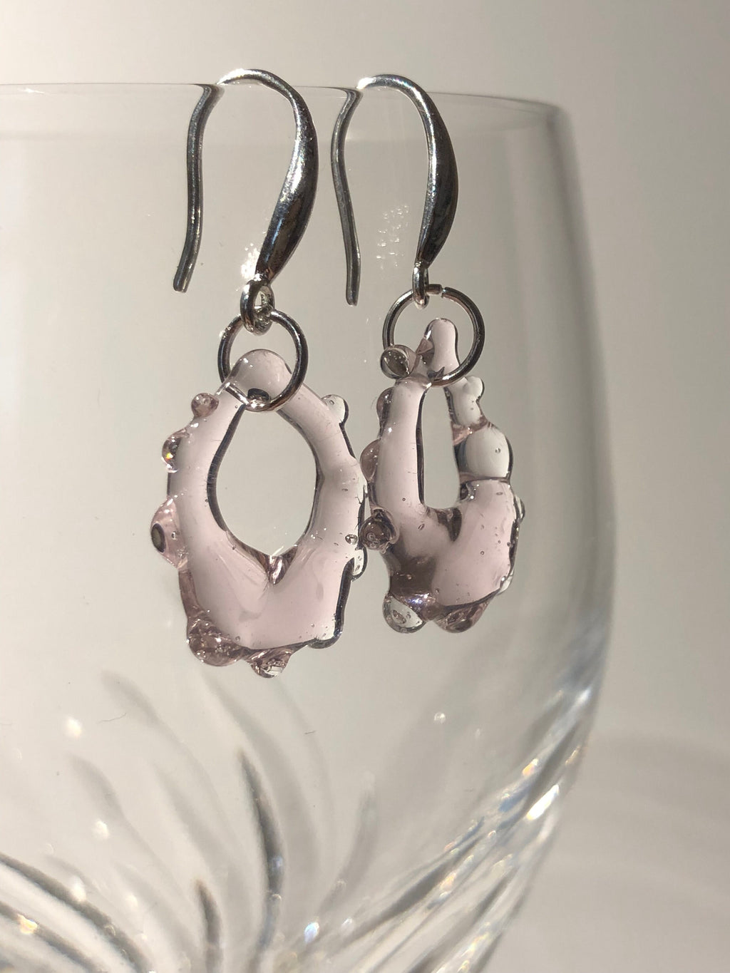 Translucent Rose Glass Earrings