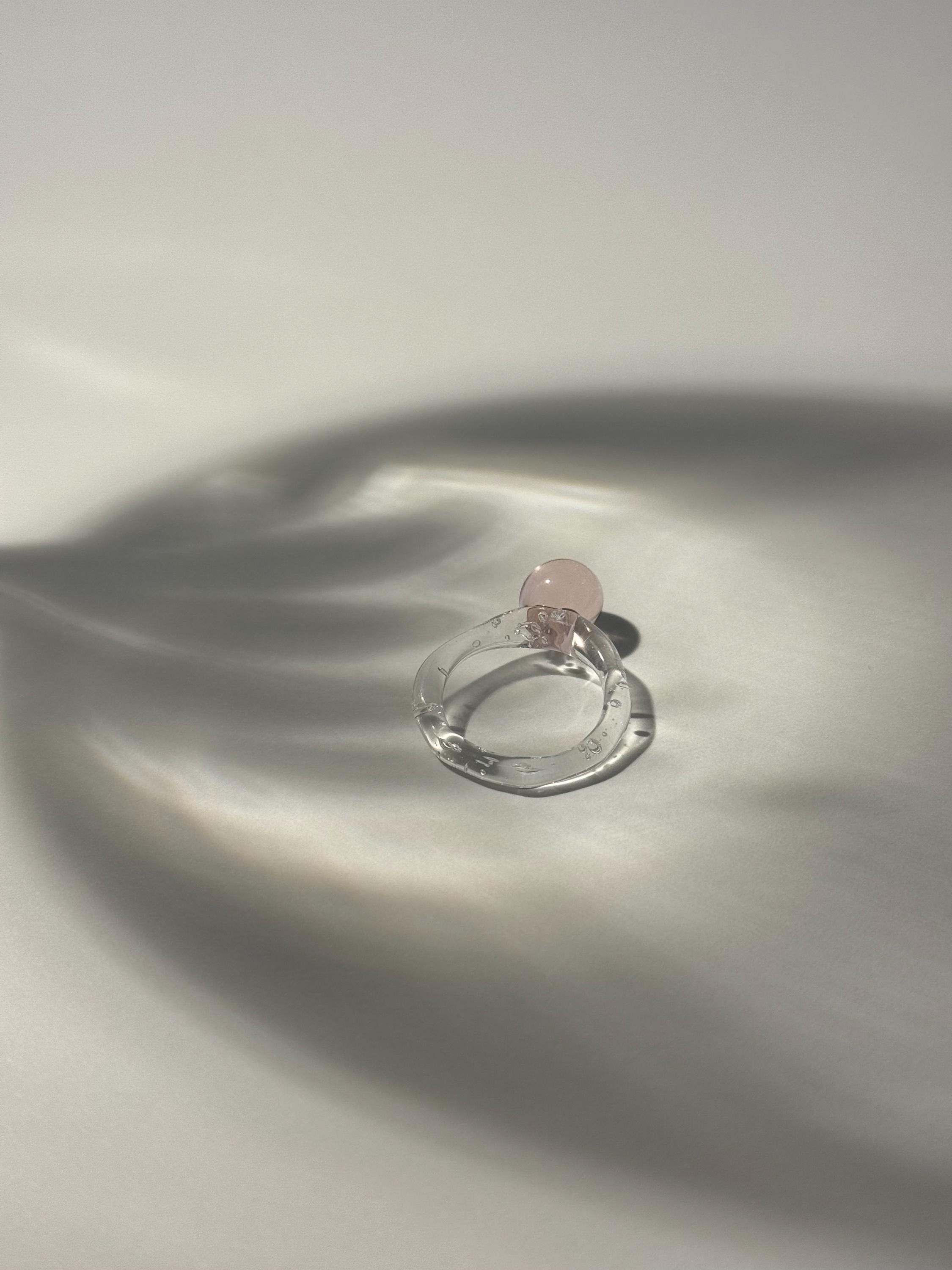 Rose drop Glass Ring