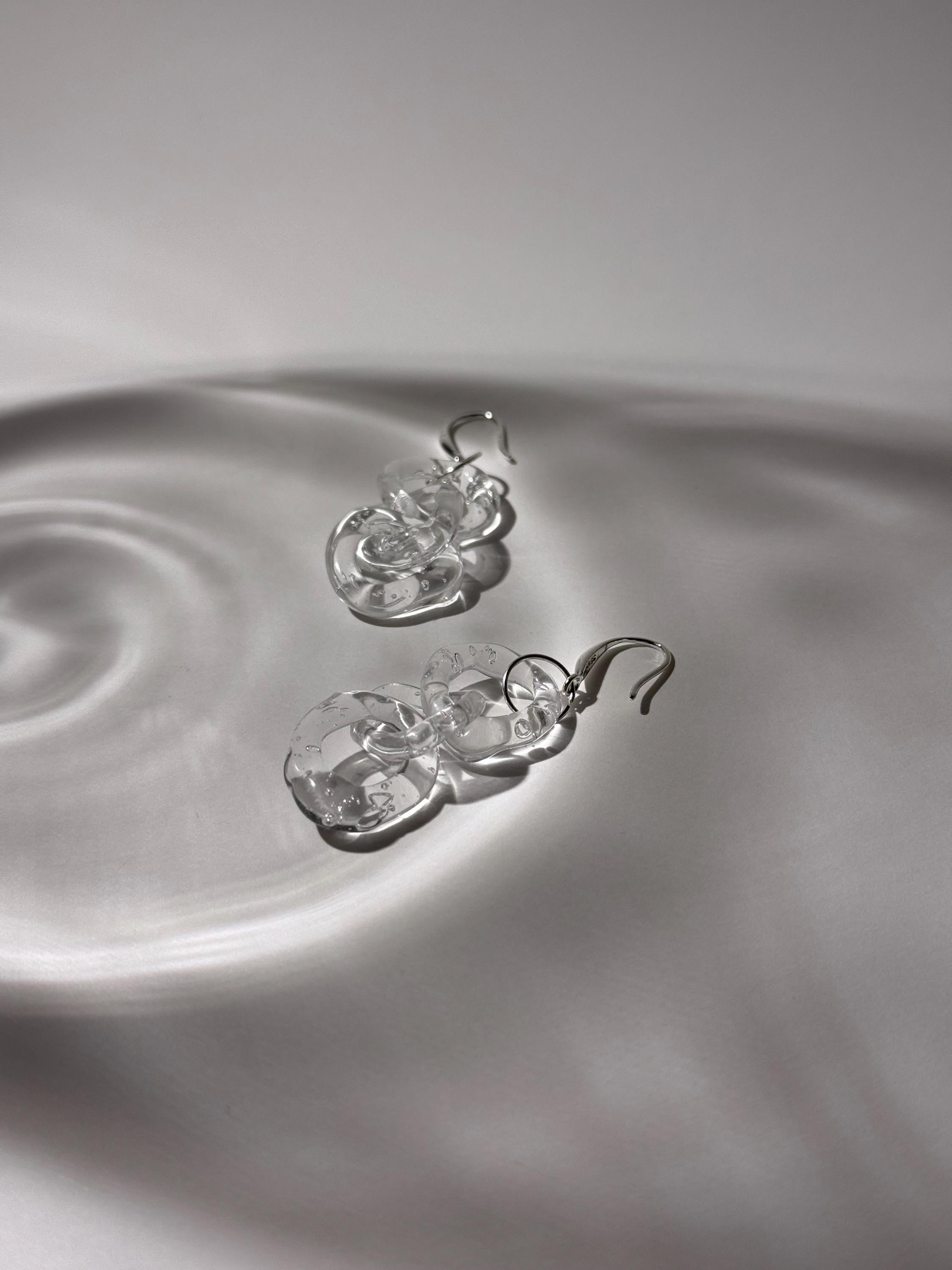 Clear link chain Earrings