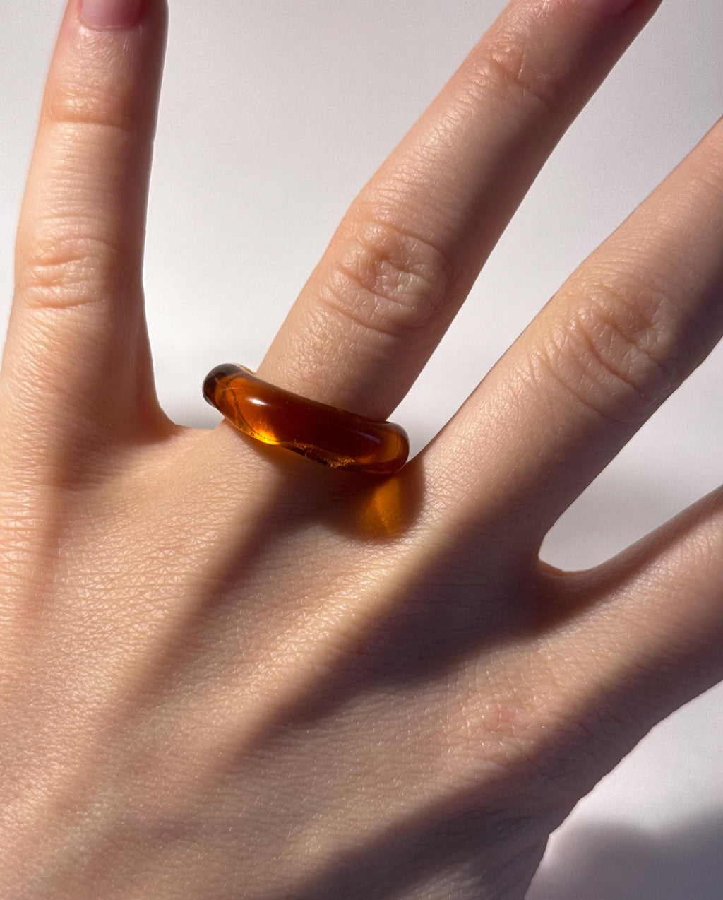 Earthy Brown Glass Ring