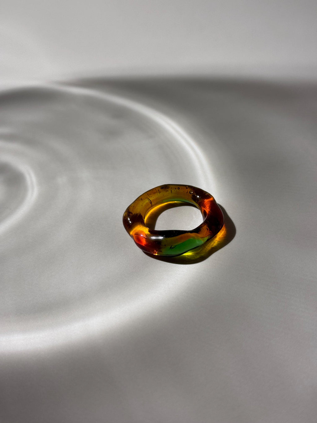 Autumn Leaves Inspired Glass Ring