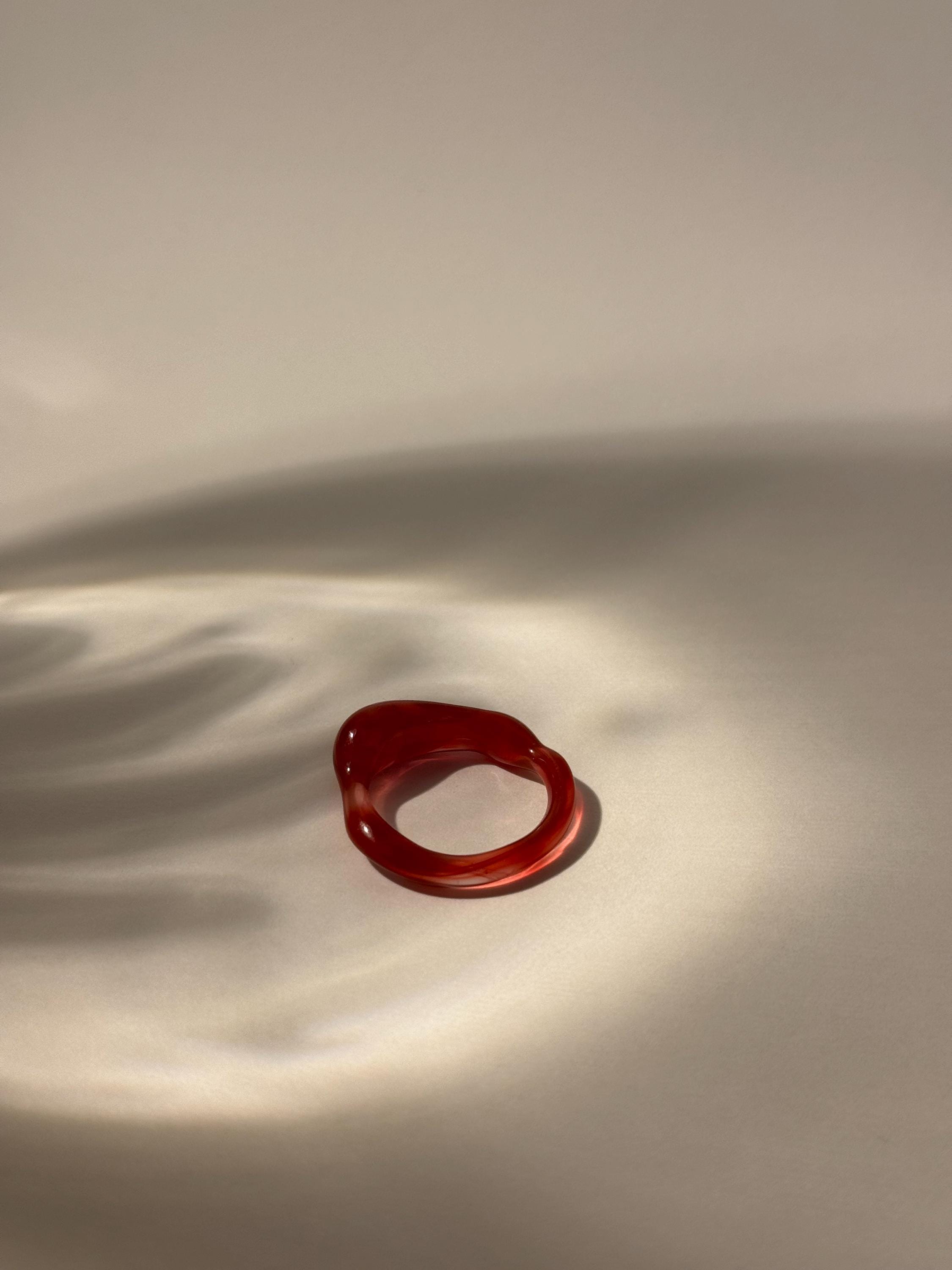 Dainty Red Glass Ring