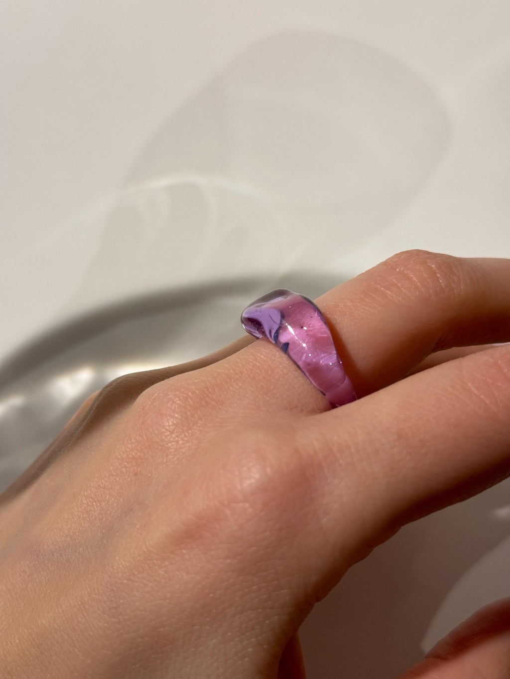 Chunky Purple Glass Ring