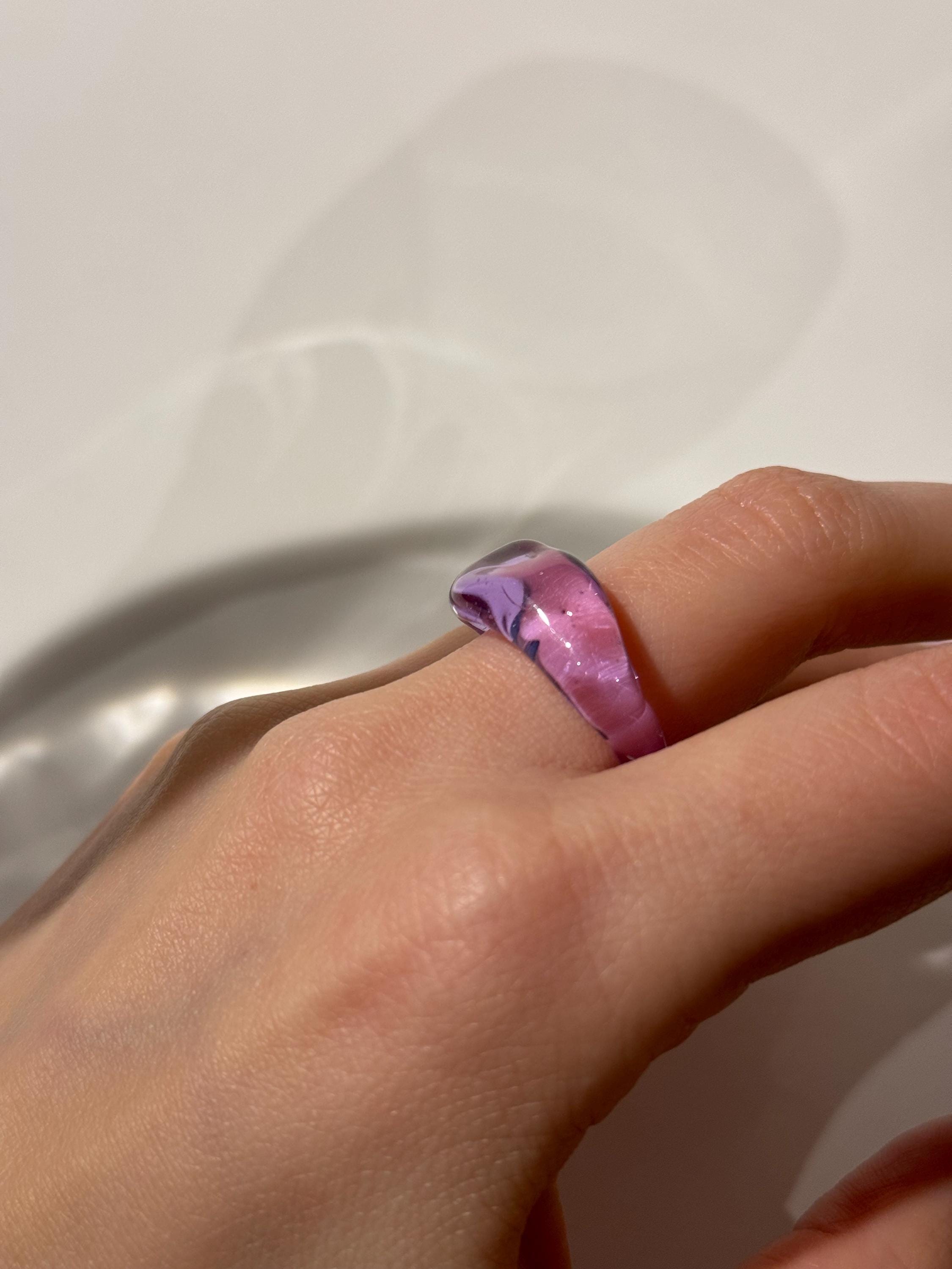 Chunky Purple Glass Ring
