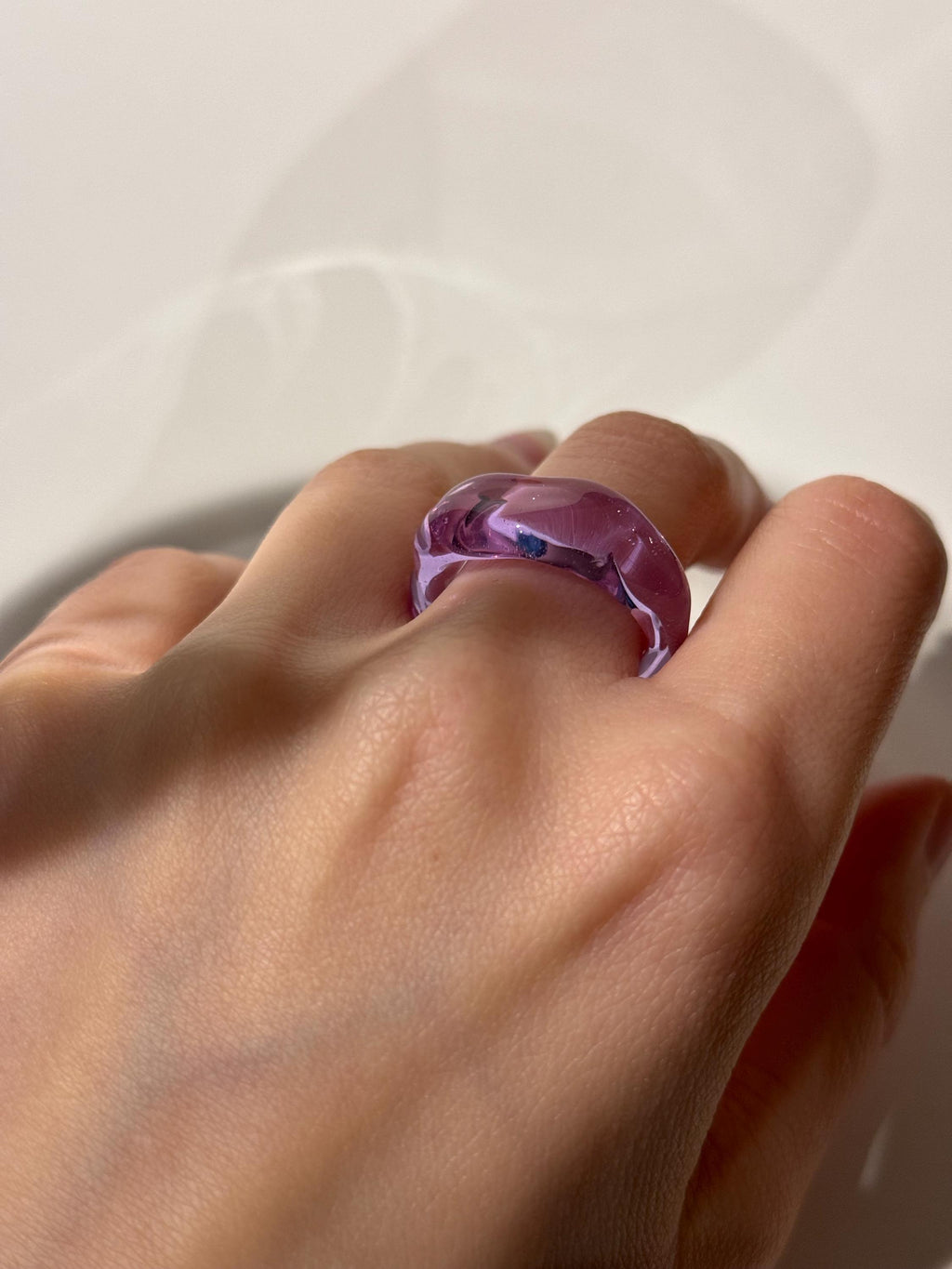 Chunky Purple Glass Ring