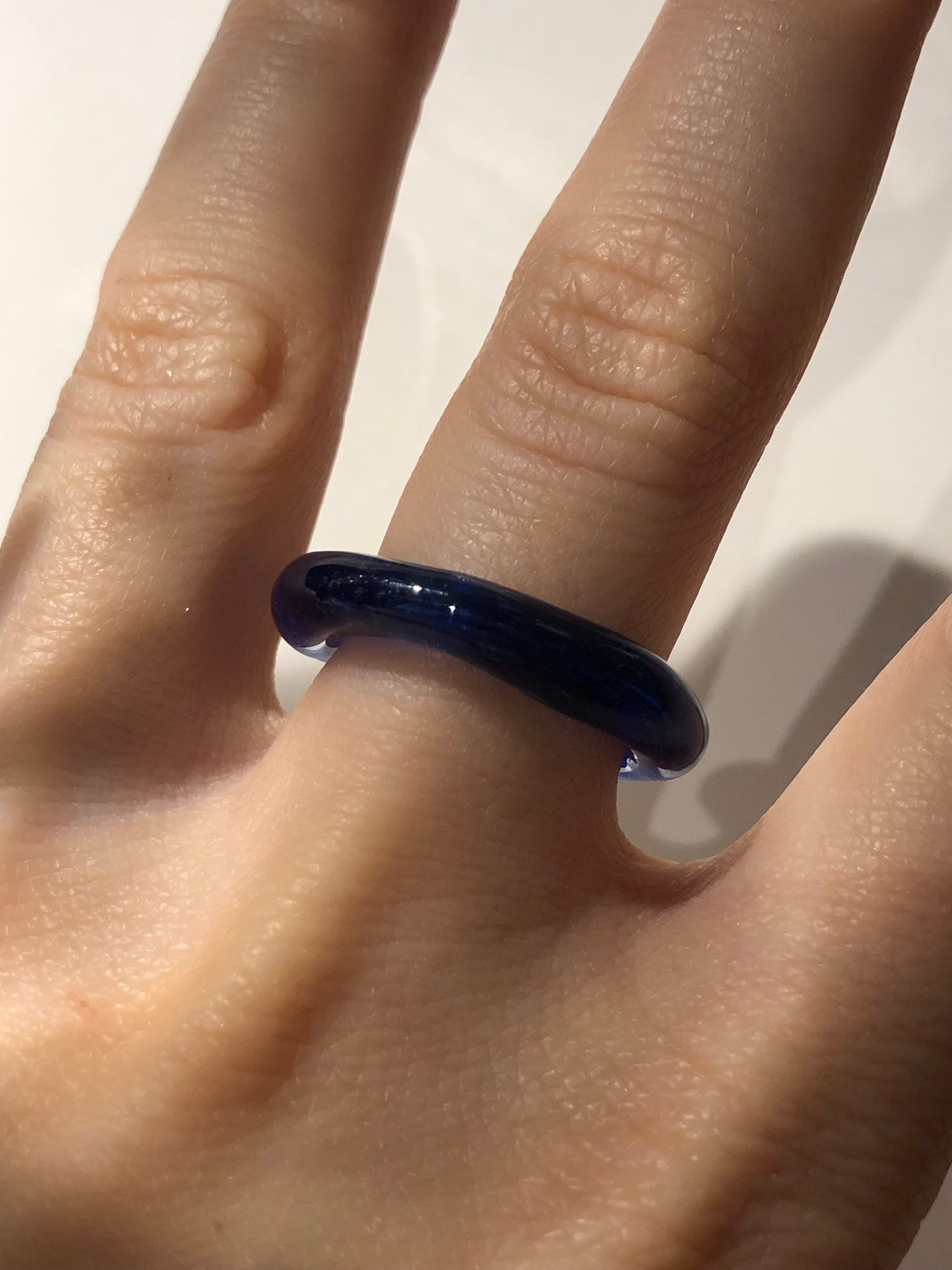 Deep blue Glass Ring