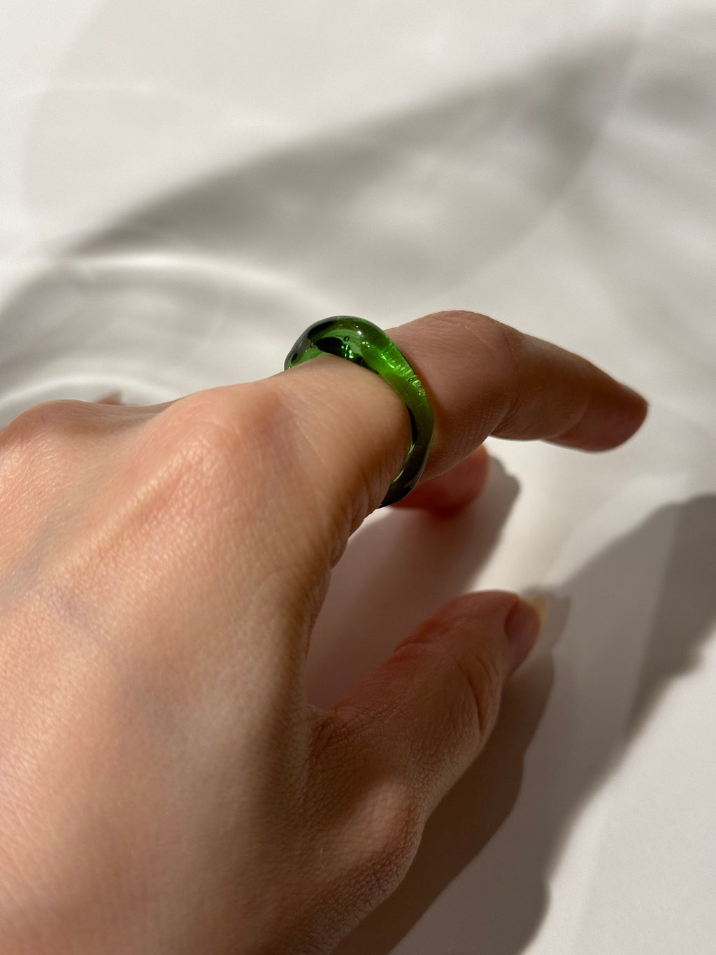 Vibrant Green Glass Ring