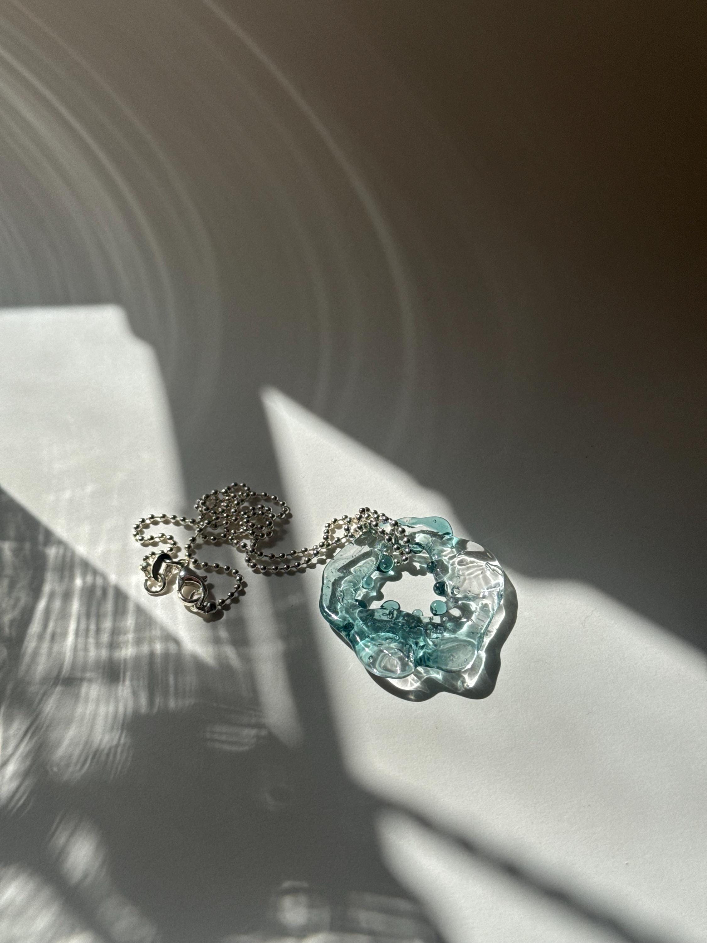 Flowing Turquoise Glass Necklace