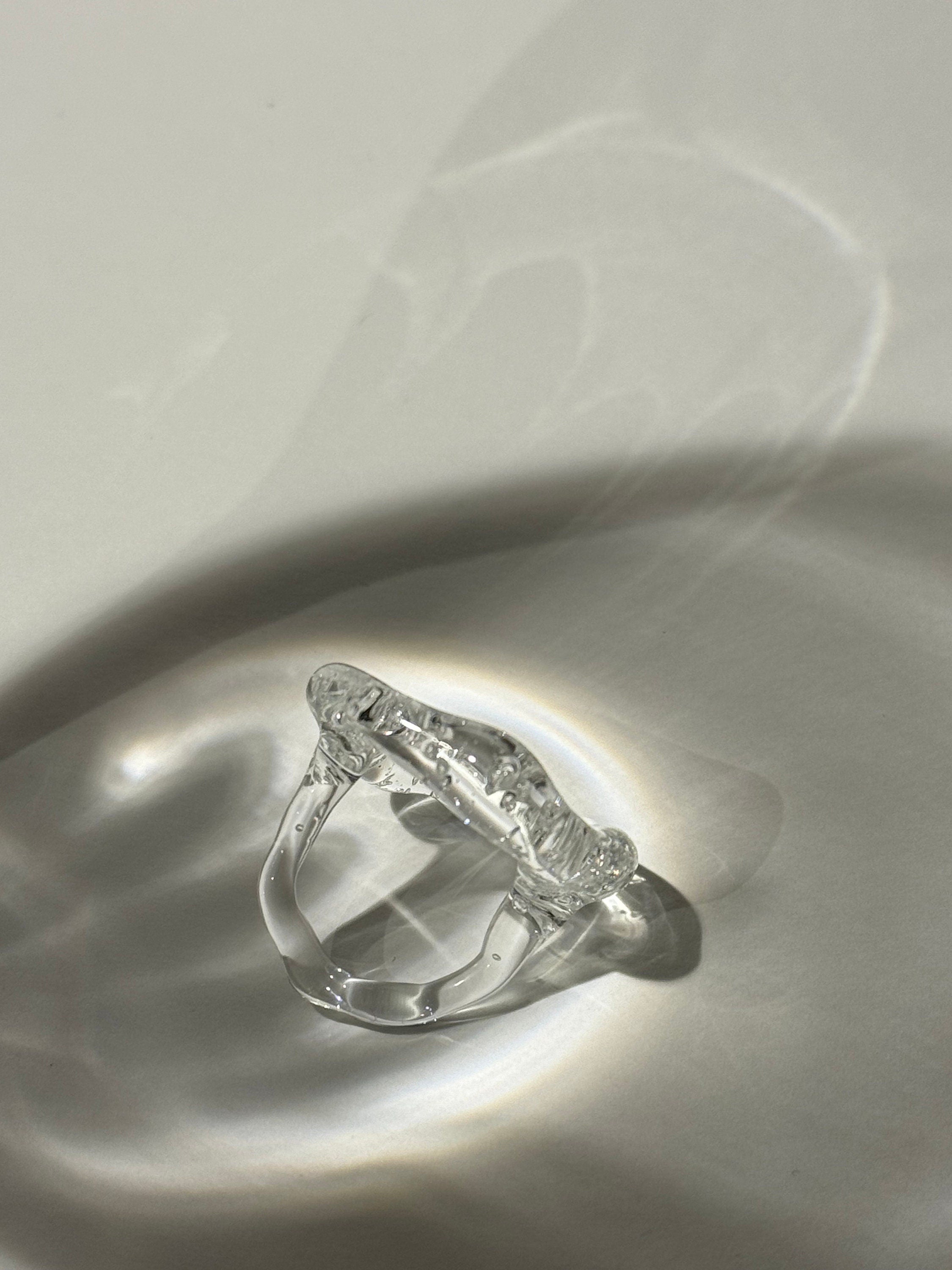 Clear Chunky Circle Glass Ring