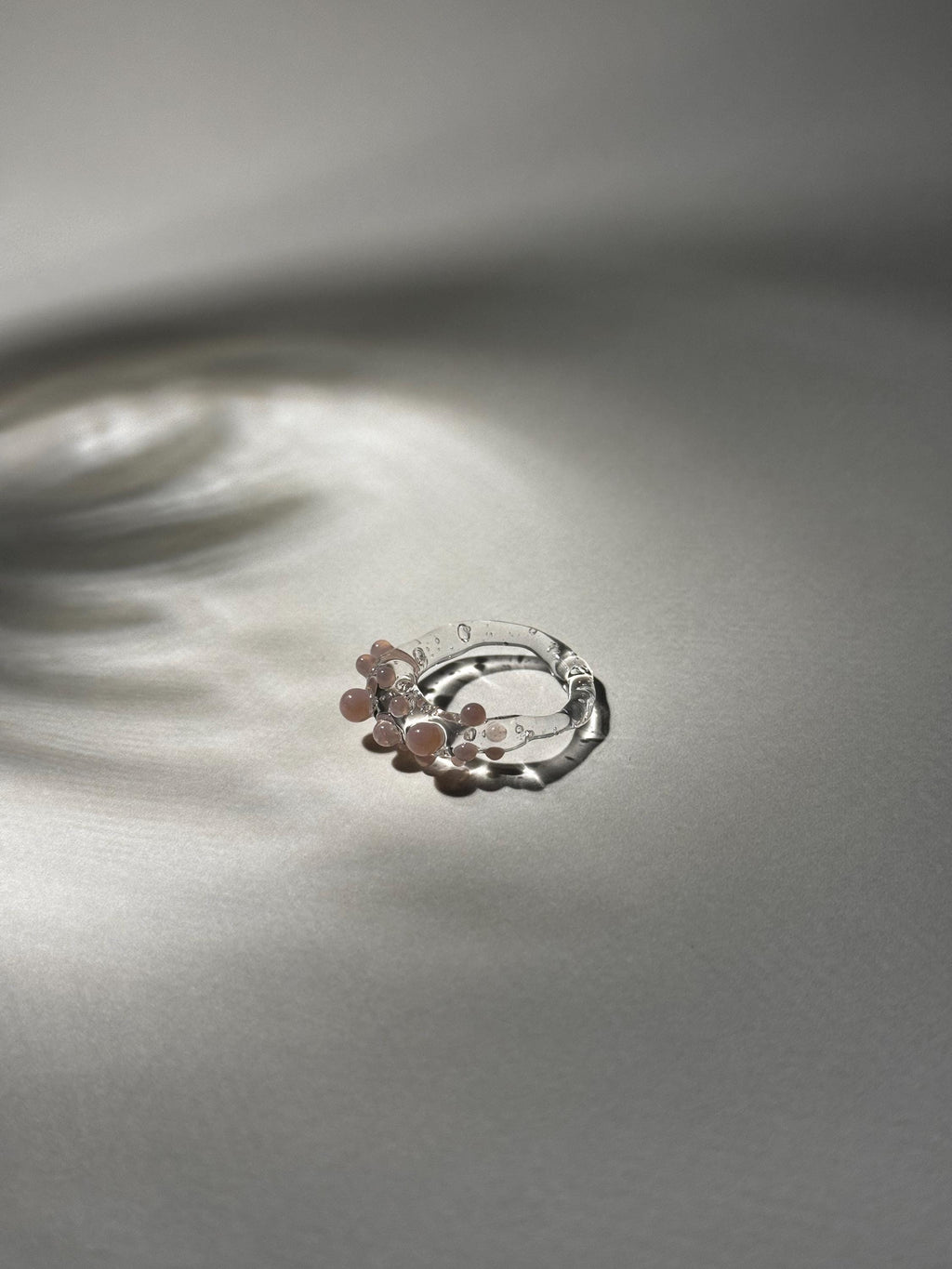Tiny Pink Bubbles Glass Ring
