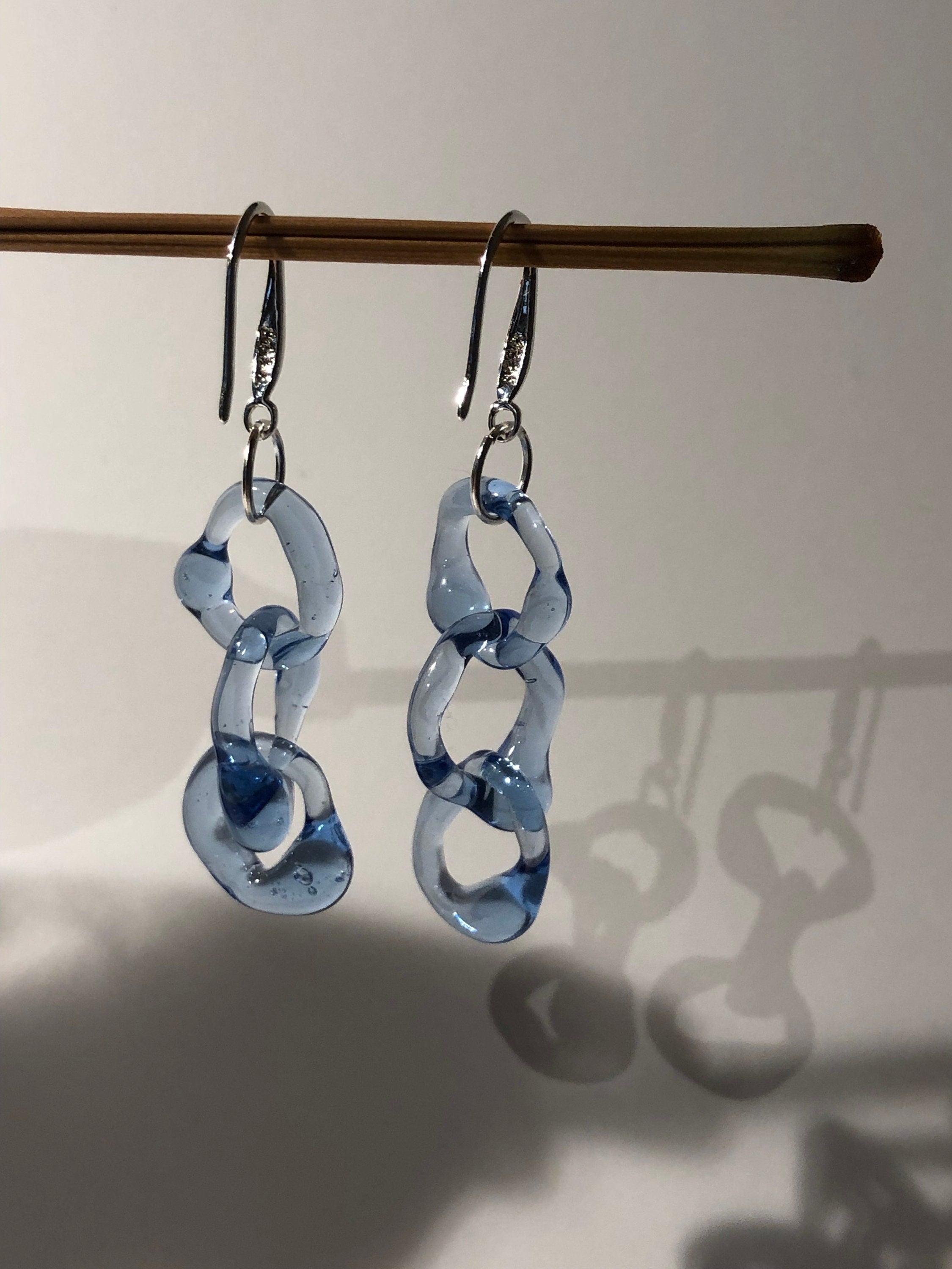 Exquisite Blue Borosilicate Glass Earrings